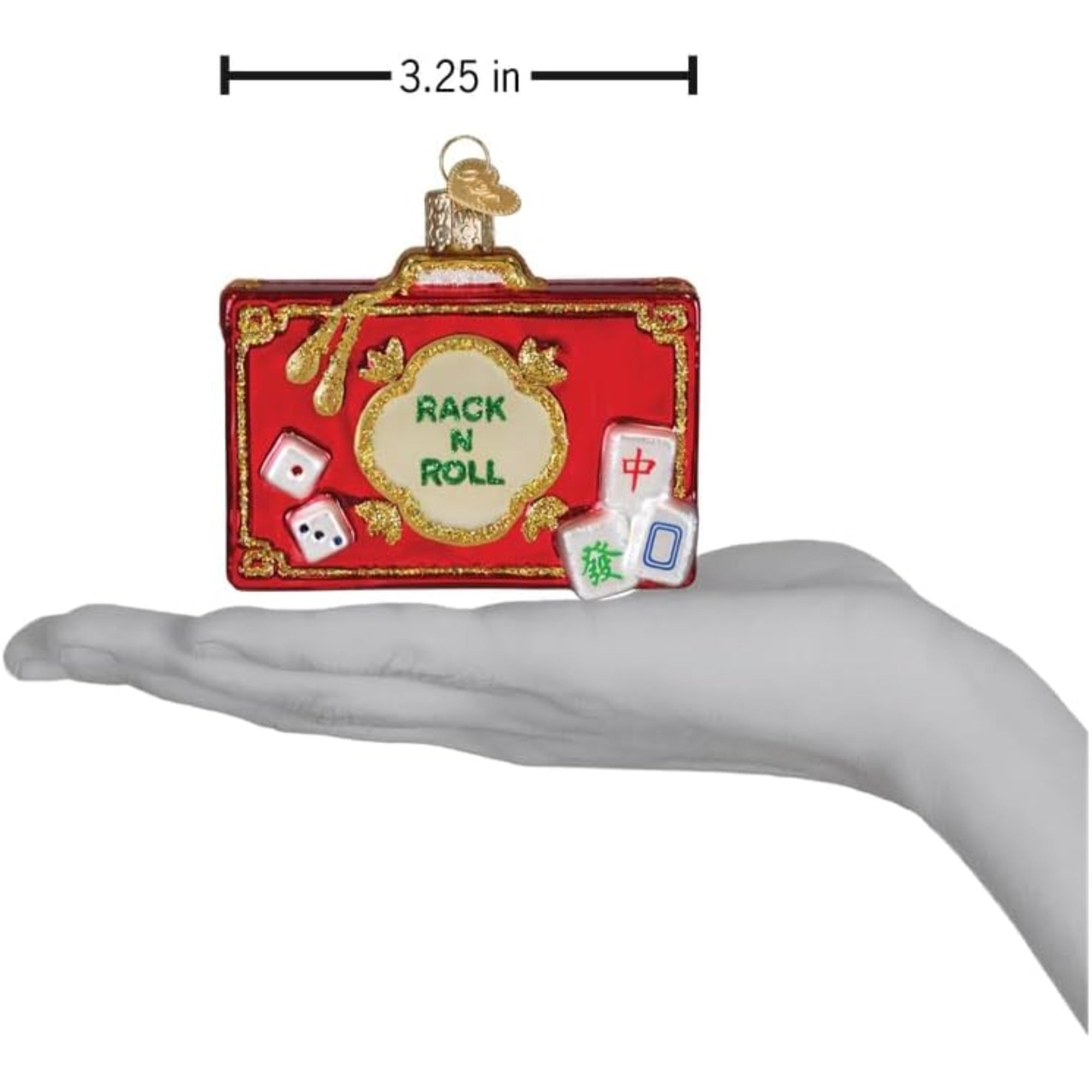 Old World Christmas Blown Glass Ornament for Christmas Tree, Rack N Roll Mahjong