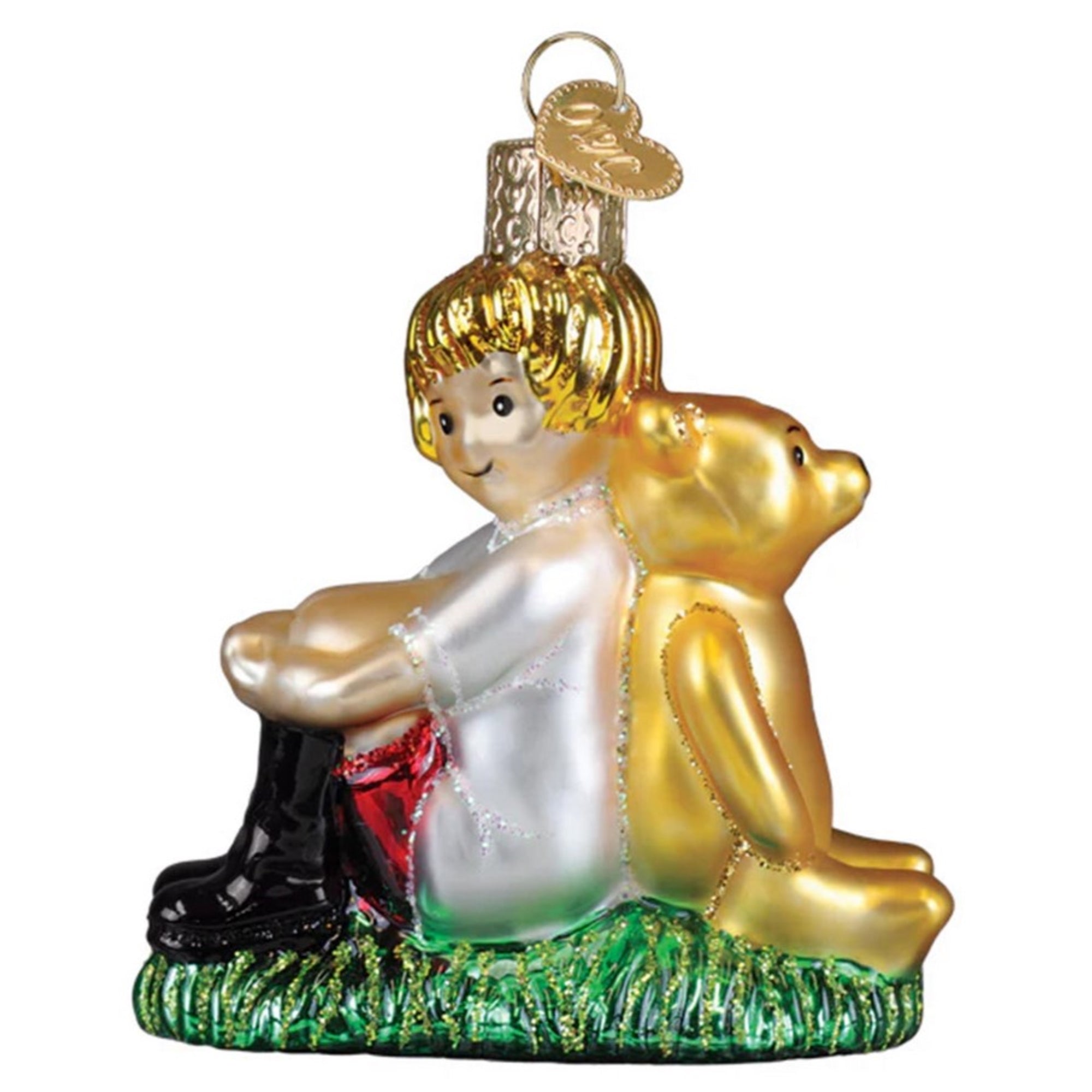Old World Christmas Blown Glass Ornament for Christmas Tree, Winnie & Christopher Robin