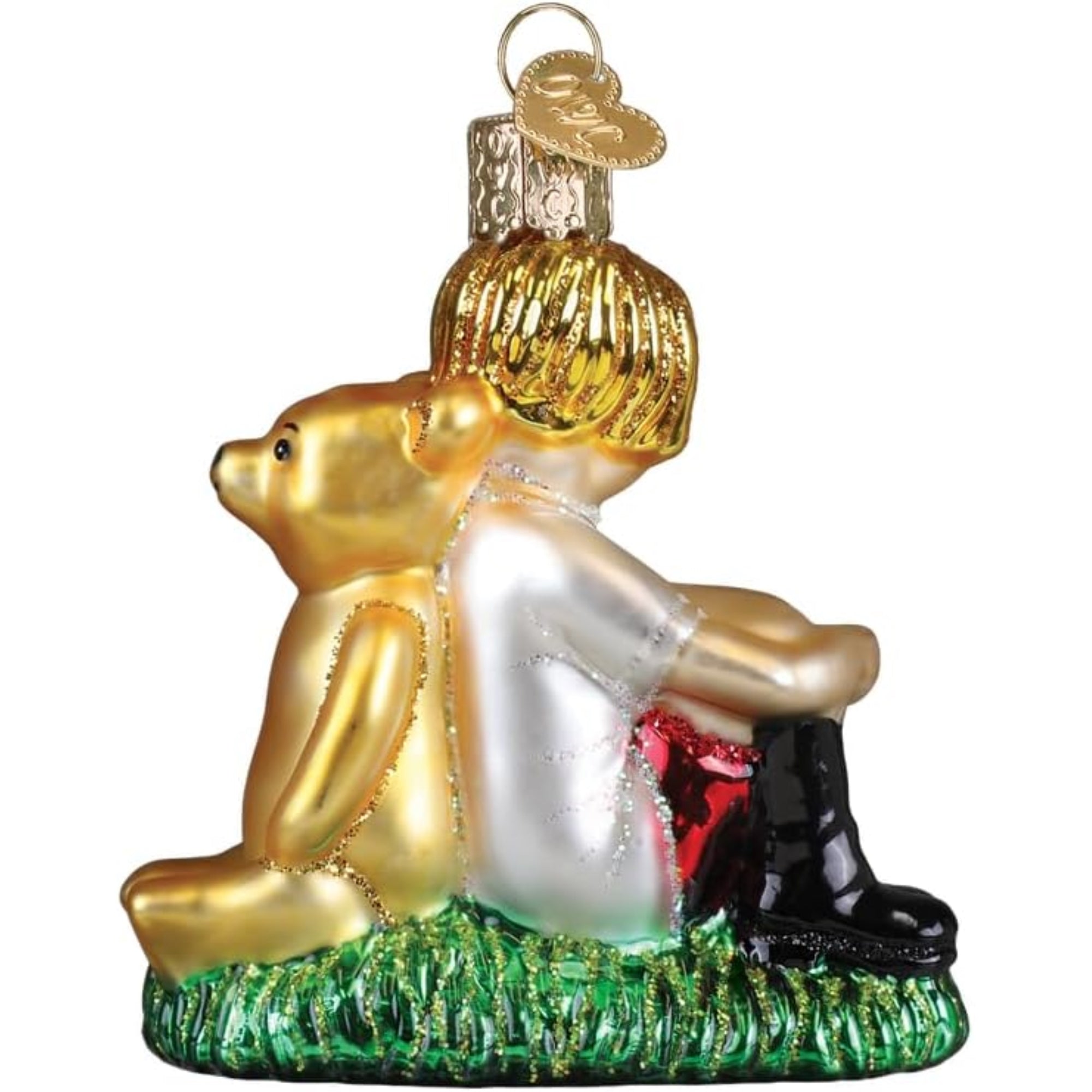 Old World Christmas Blown Glass Ornament for Christmas Tree, Winnie & Christopher Robin