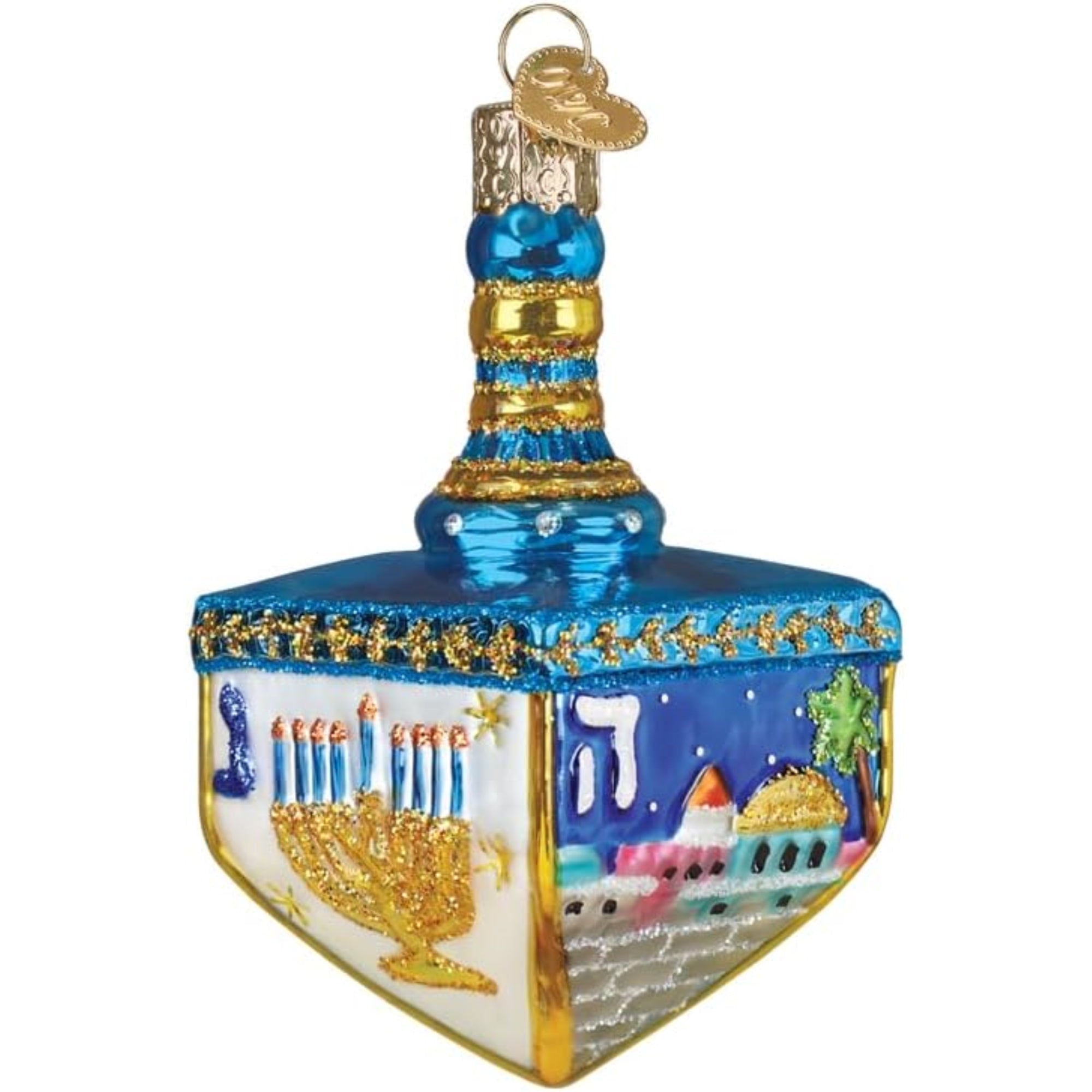 Old World Christmas Blown Glass Ornament for Christmas Tree, Hanukah Dreidel