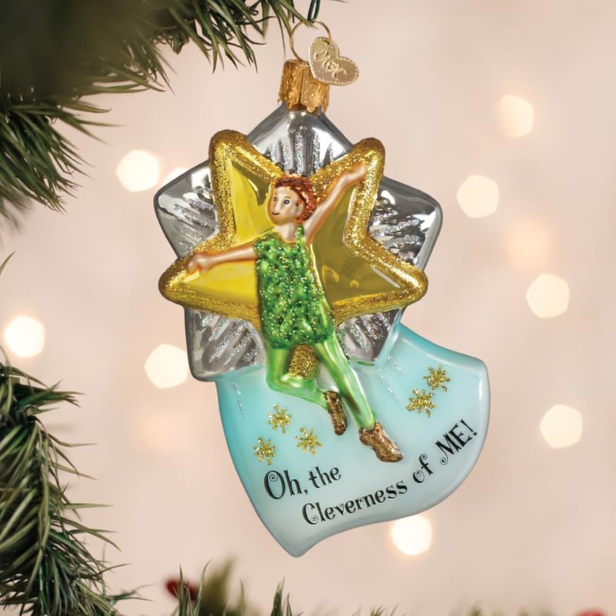 Old World Christmas Blown Glass Ornament for Christmas Tree, Clever Peter Pan