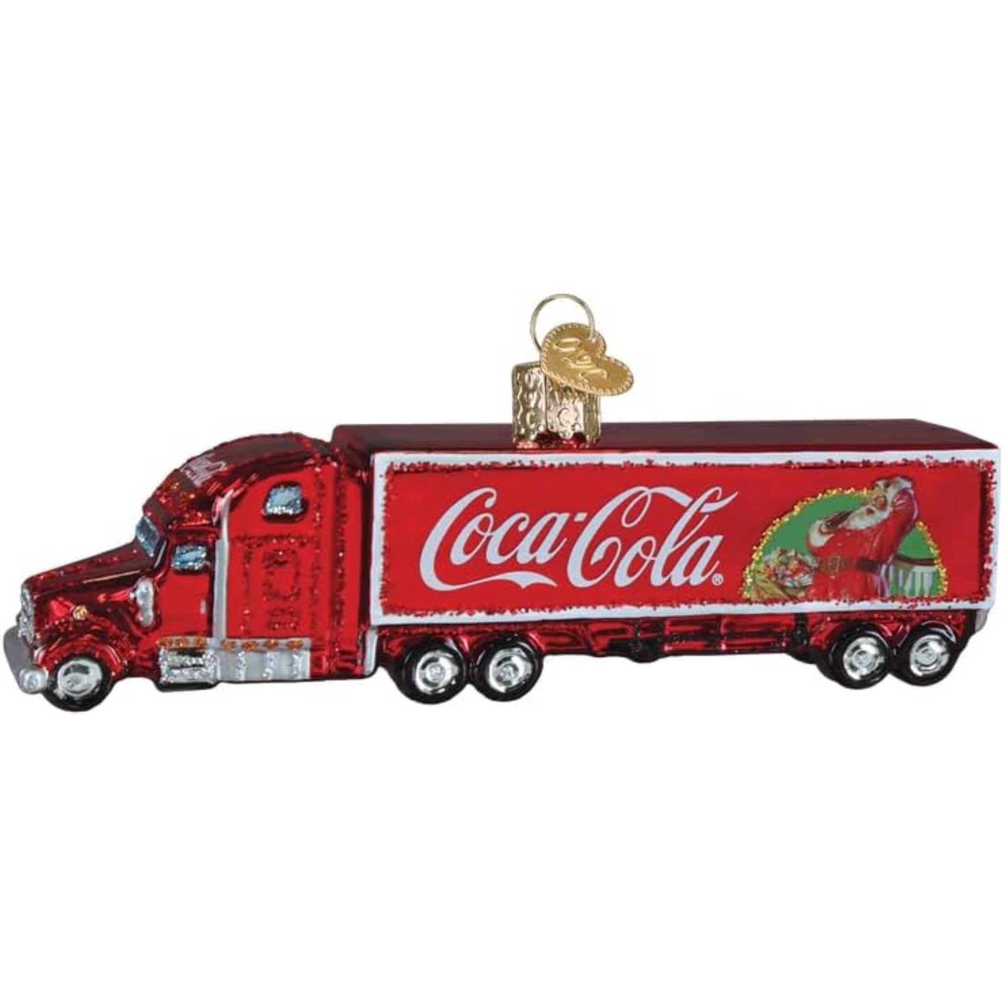 Old World Christmas Blown Glass Ornament for Christmas Tree, Coca-Cola Christmas Truck