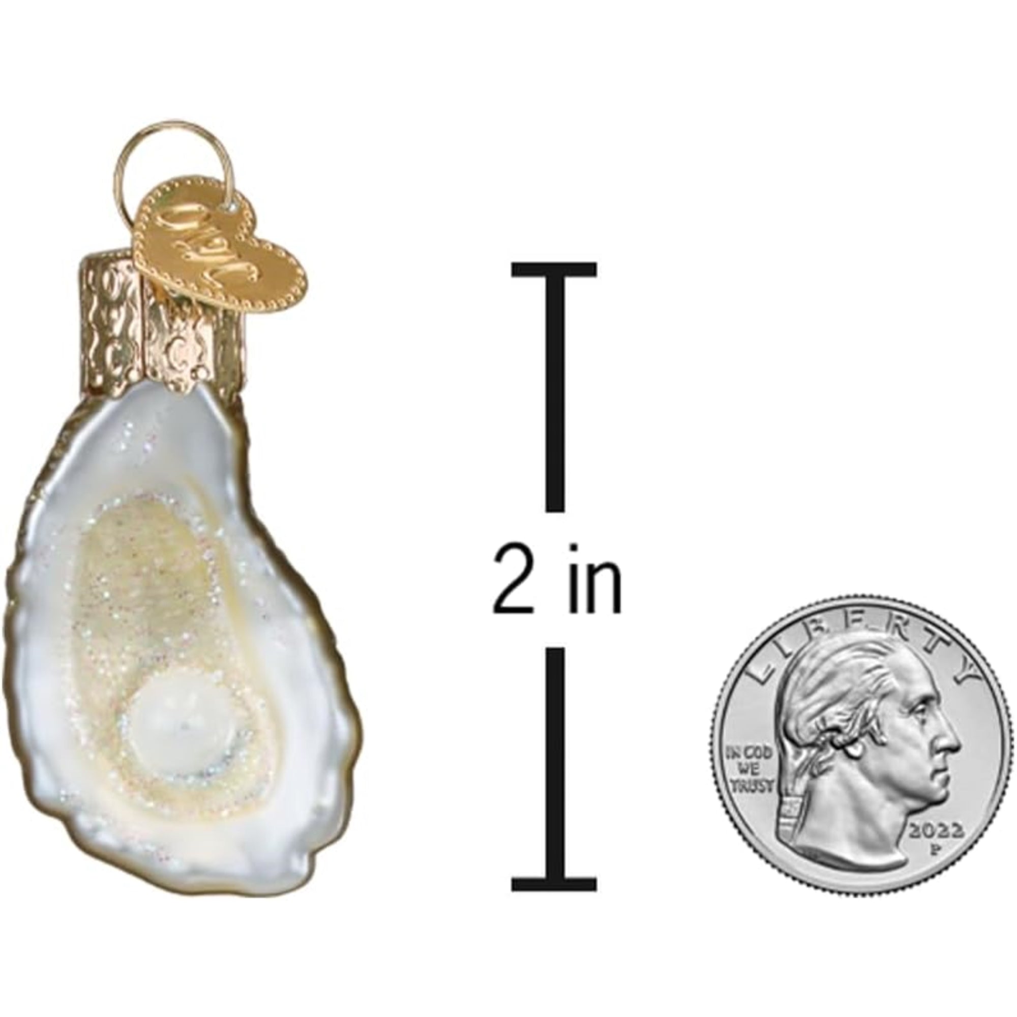 Old World Christmas Blown Glass Ornament for Christmas Tree, Gumdrops (Mini) Collection, Oyster with Pearl