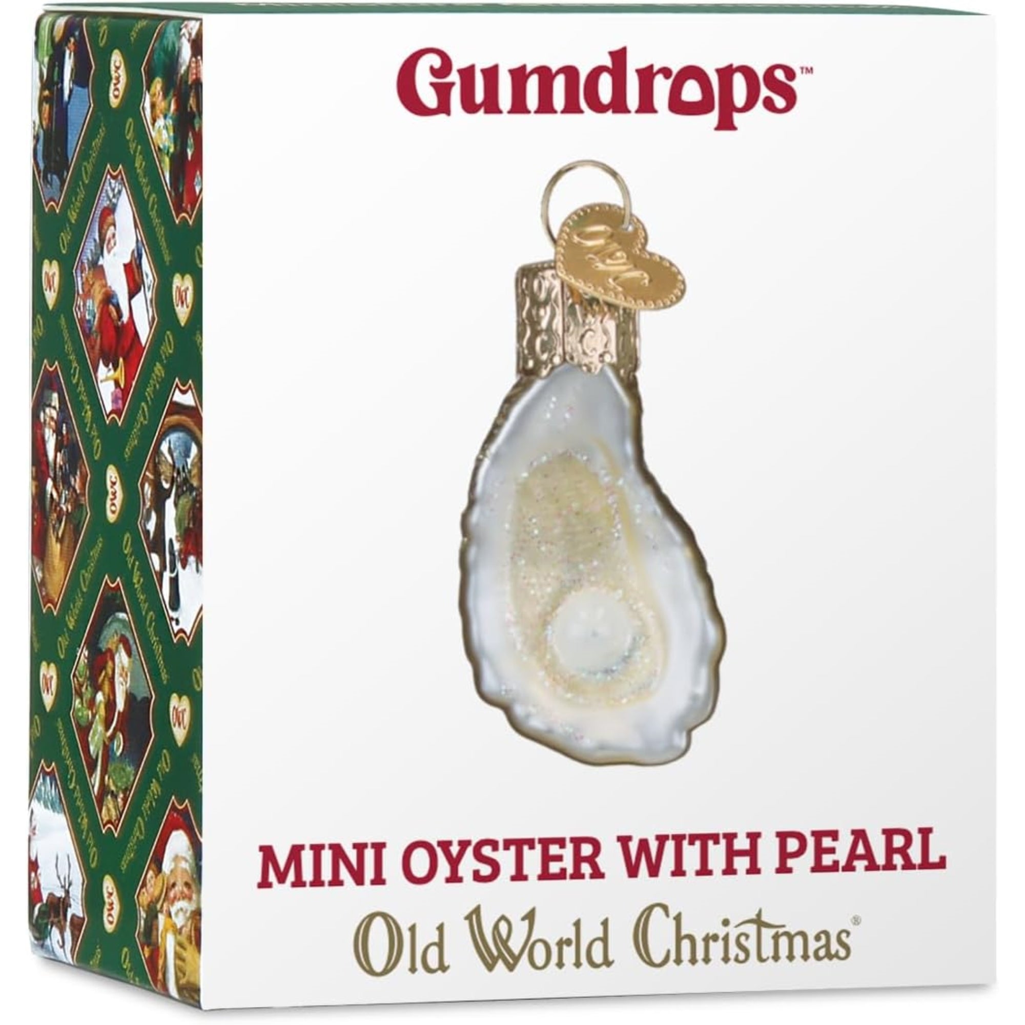 Old World Christmas Blown Glass Ornament for Christmas Tree, Gumdrops (Mini) Collection, Oyster with Pearl