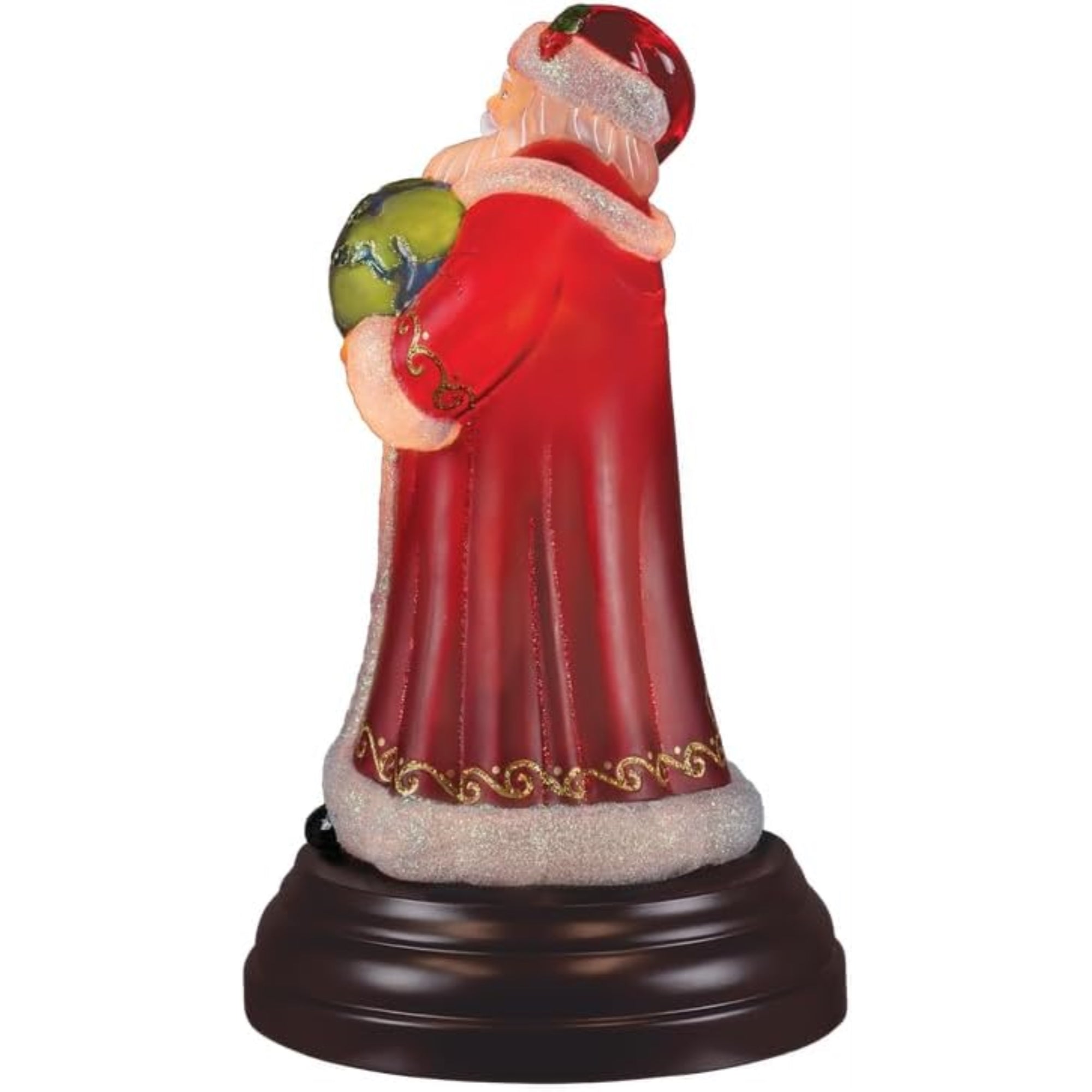 Old World Christmas Blown Glass Tabletop Lamp, World Peace Santa Light, 10.75"