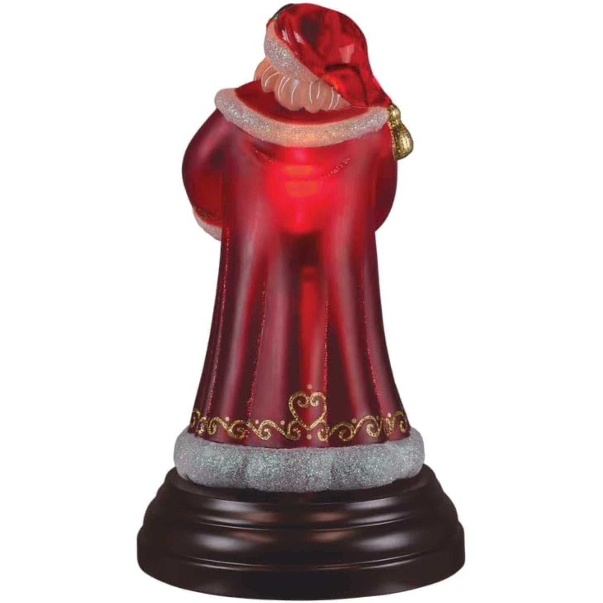 Old World Christmas Blown Glass Tabletop Lamp, World Peace Santa Light, 10.75"