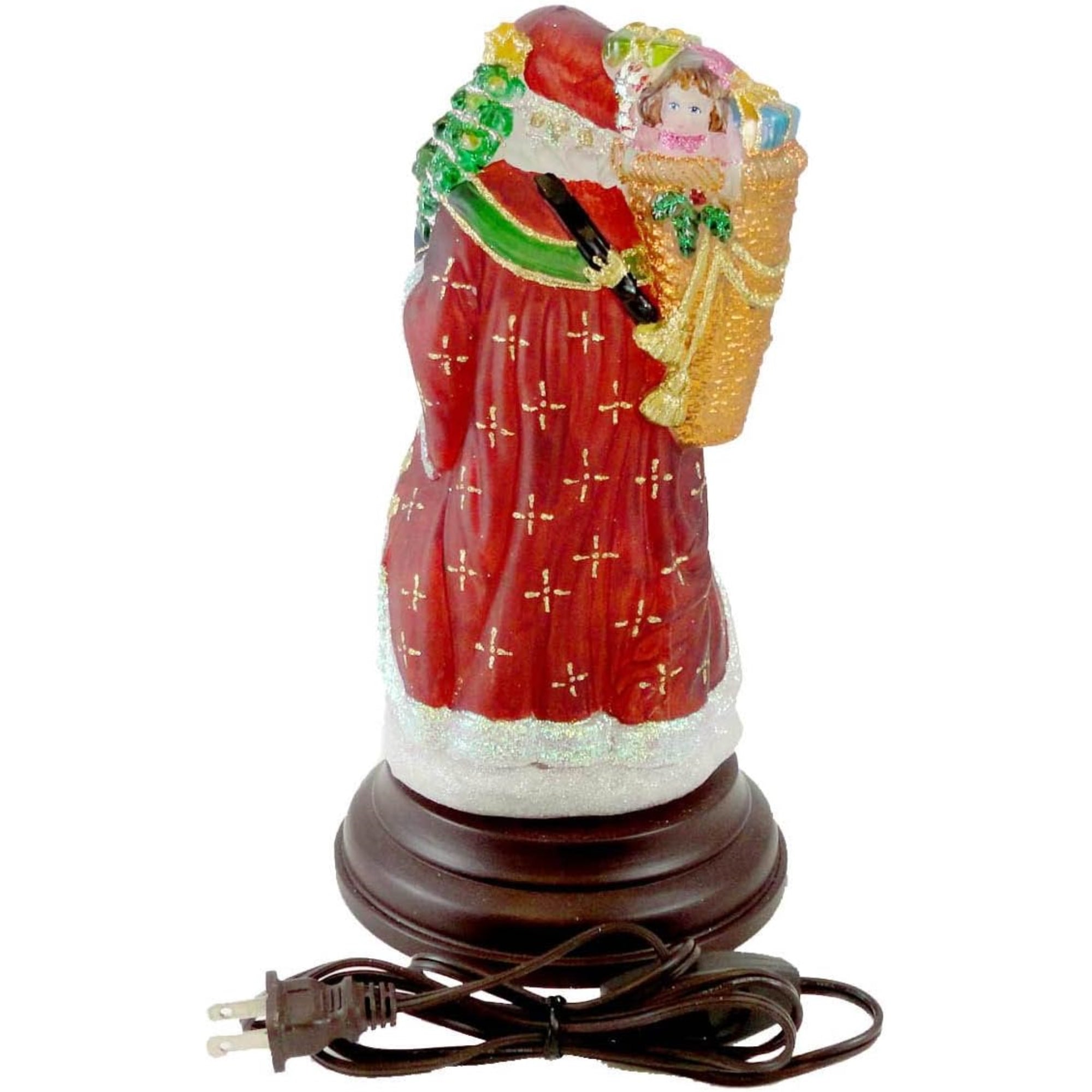 Old World Christmas Blown Glass Tabletop Lamp, Radiant Santa Light, 12.5"