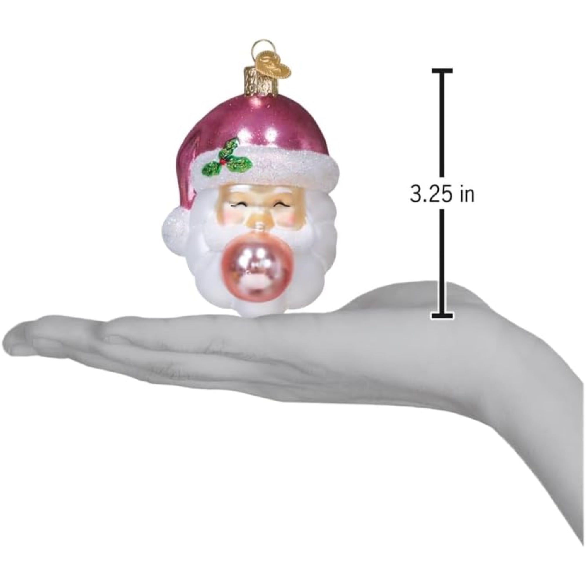 Old World Christmas Blown Glass Ornament for Christmas Tree, Bubblegum Papa Noel