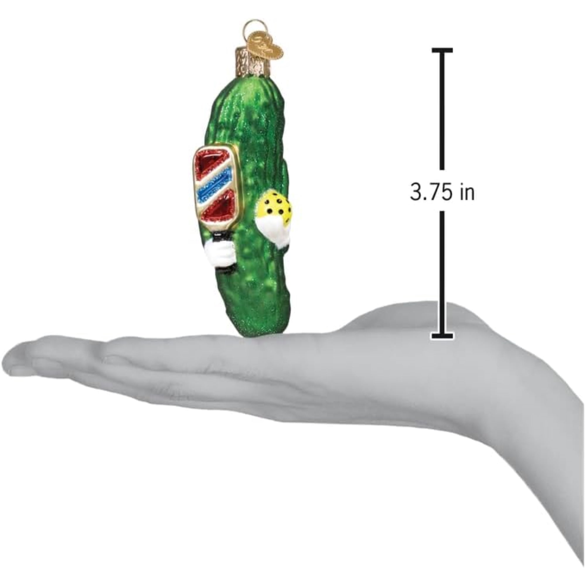 Old World Christmas Blown Glass Ornament for Christmas Tree, Pickleball Pickle