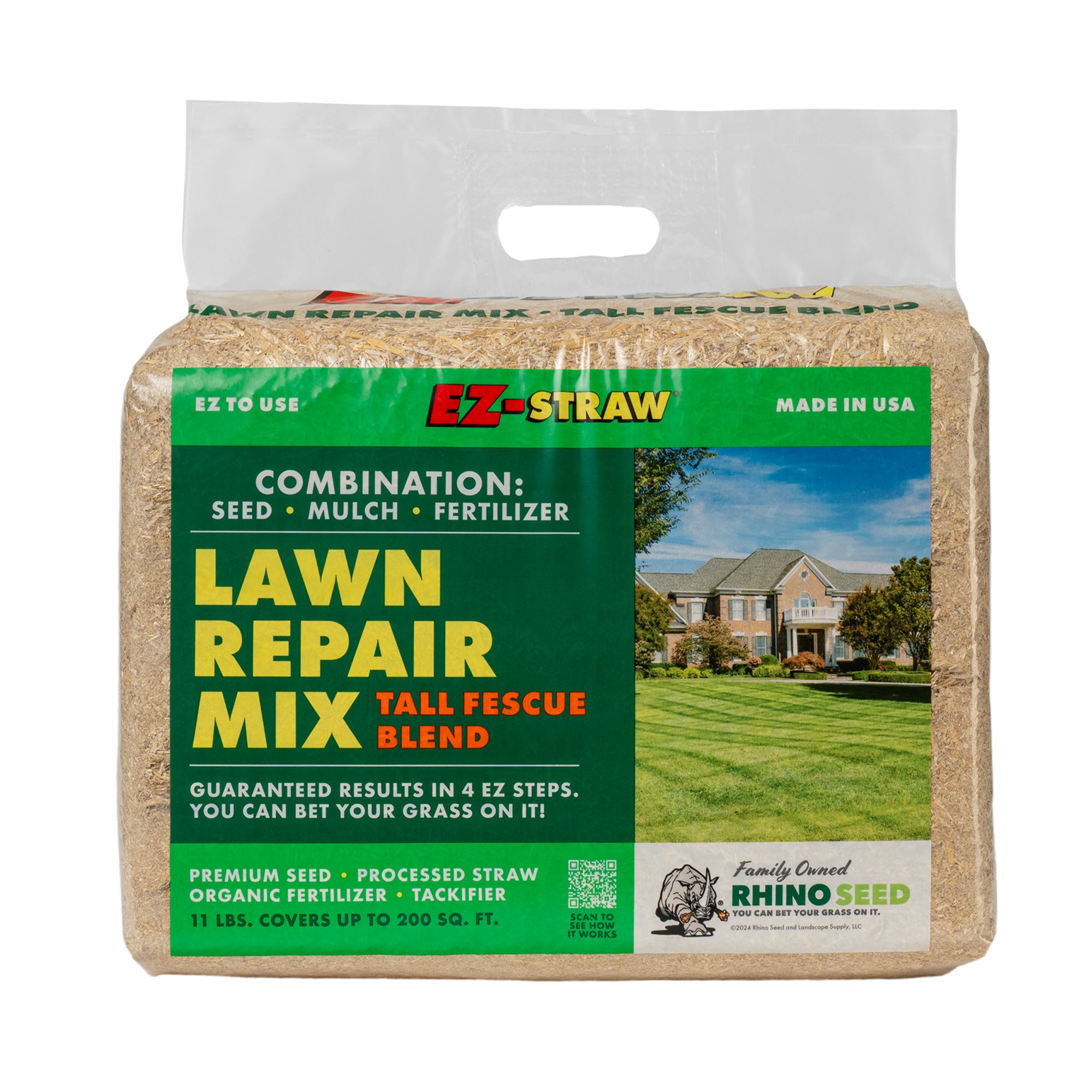 EZ Straw Lawn Repair Mix, Sun/Shade Blend, 11 Pounds