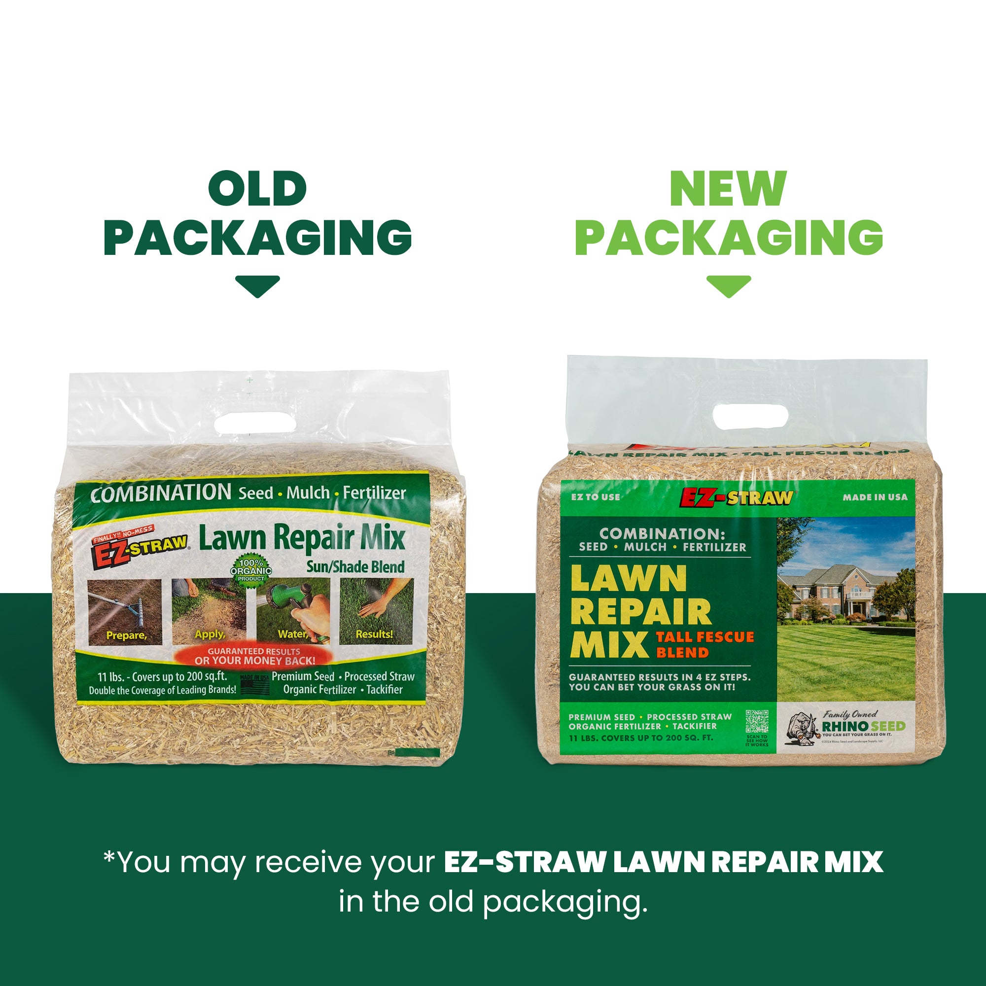 EZ Straw Lawn Repair Mix Tall Fescue Blend - Seed, Mulch & Fertilizer, 200sq ft.