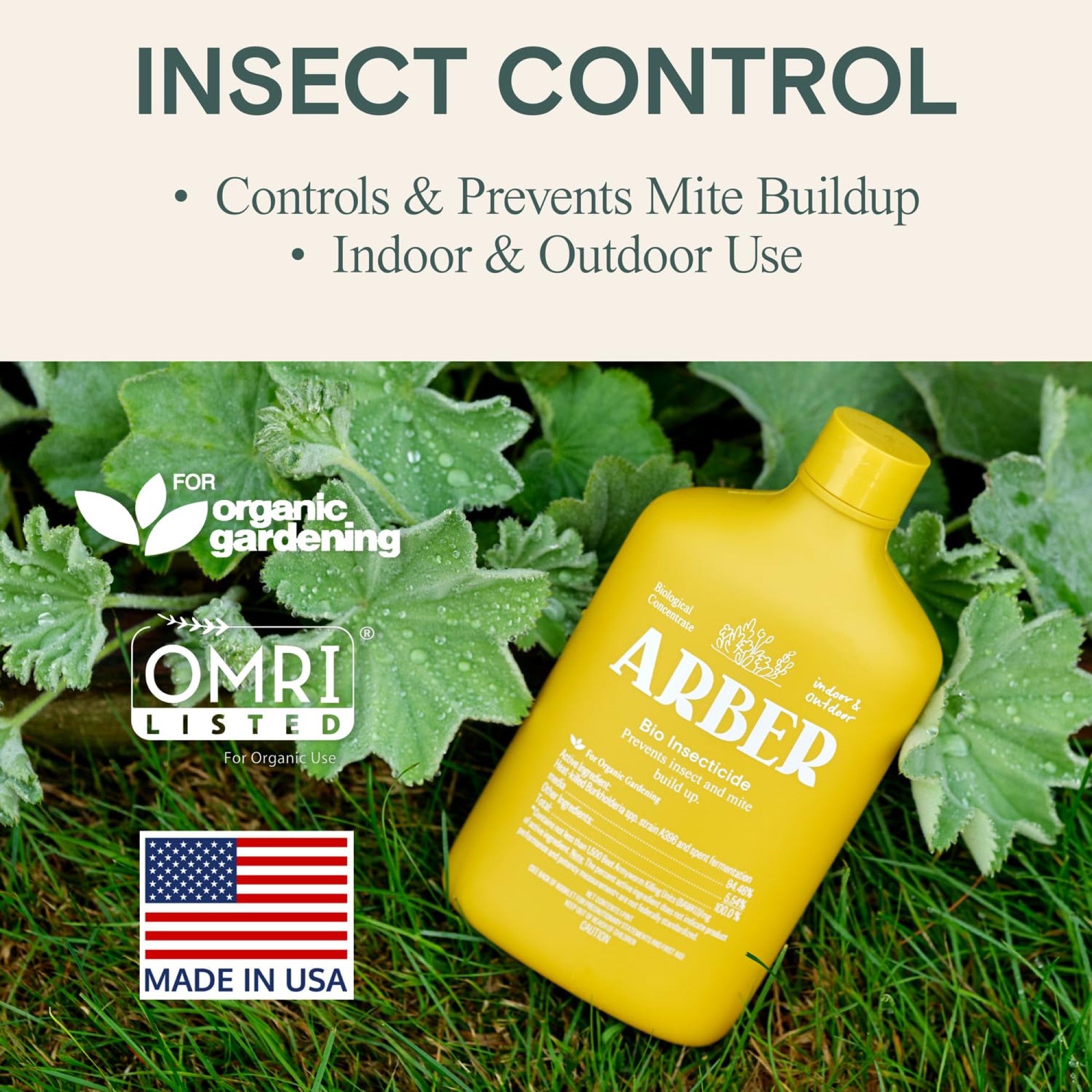 Arber Organic Bio Insecticide Indoor & Outdoor Biological Concentrate, 16oz