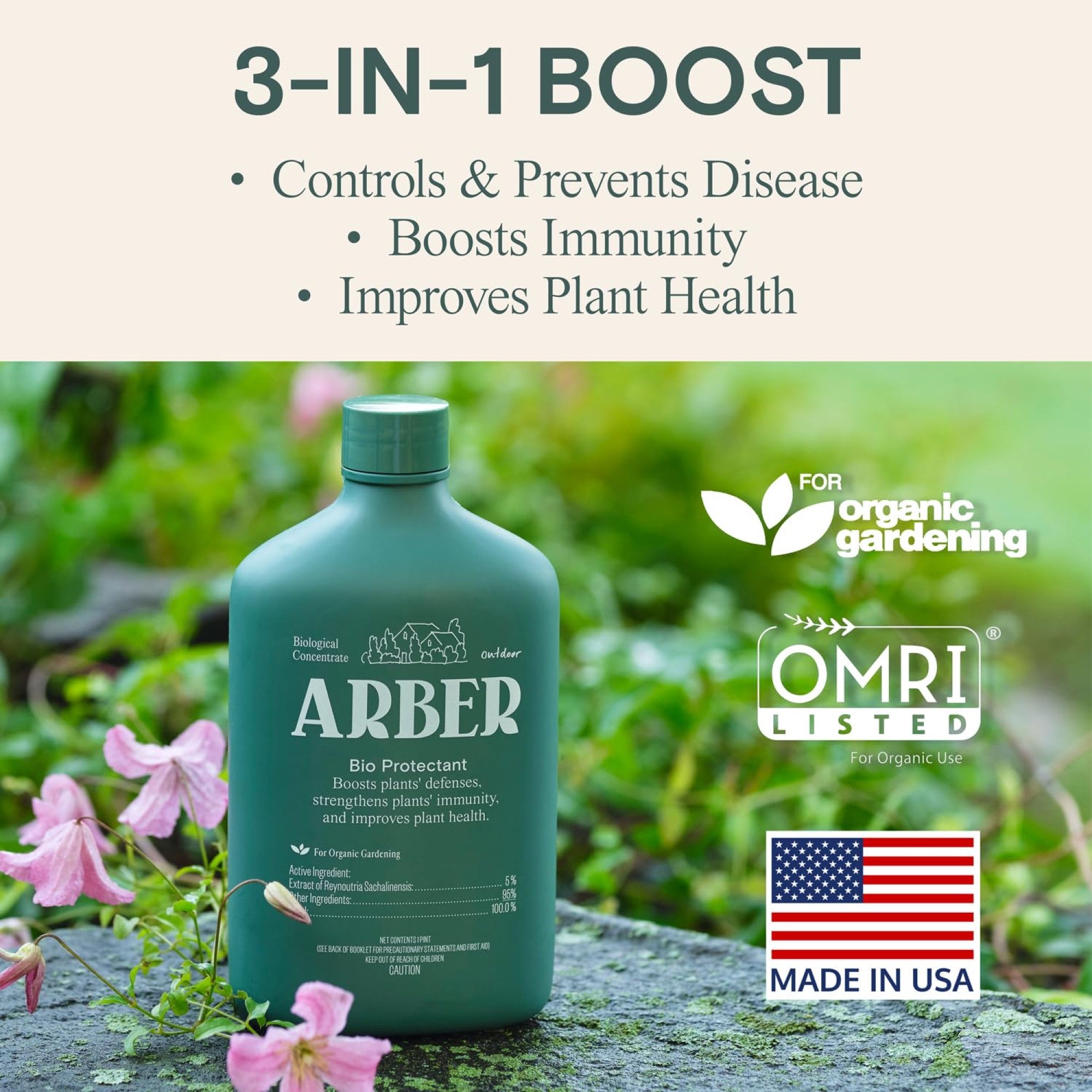 Arber Organic Bio Protectant Outdoor Biological Fertilizer Concentrate, 16oz