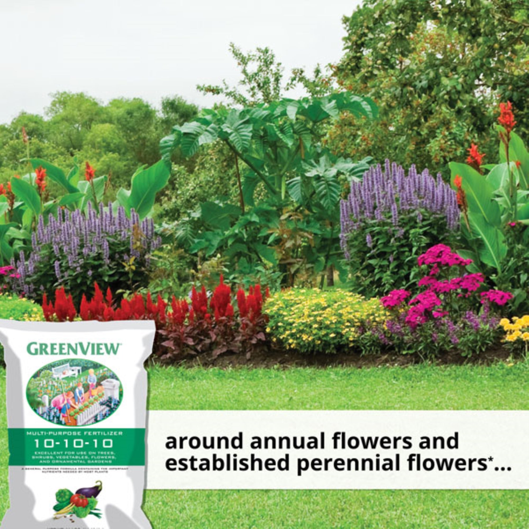 GreenView Multi Purpose Fertilizer 10-10-10 Granular Fertilizer for Lawns, Vegetables, Flowers, Trees & Shrubs, 40lb