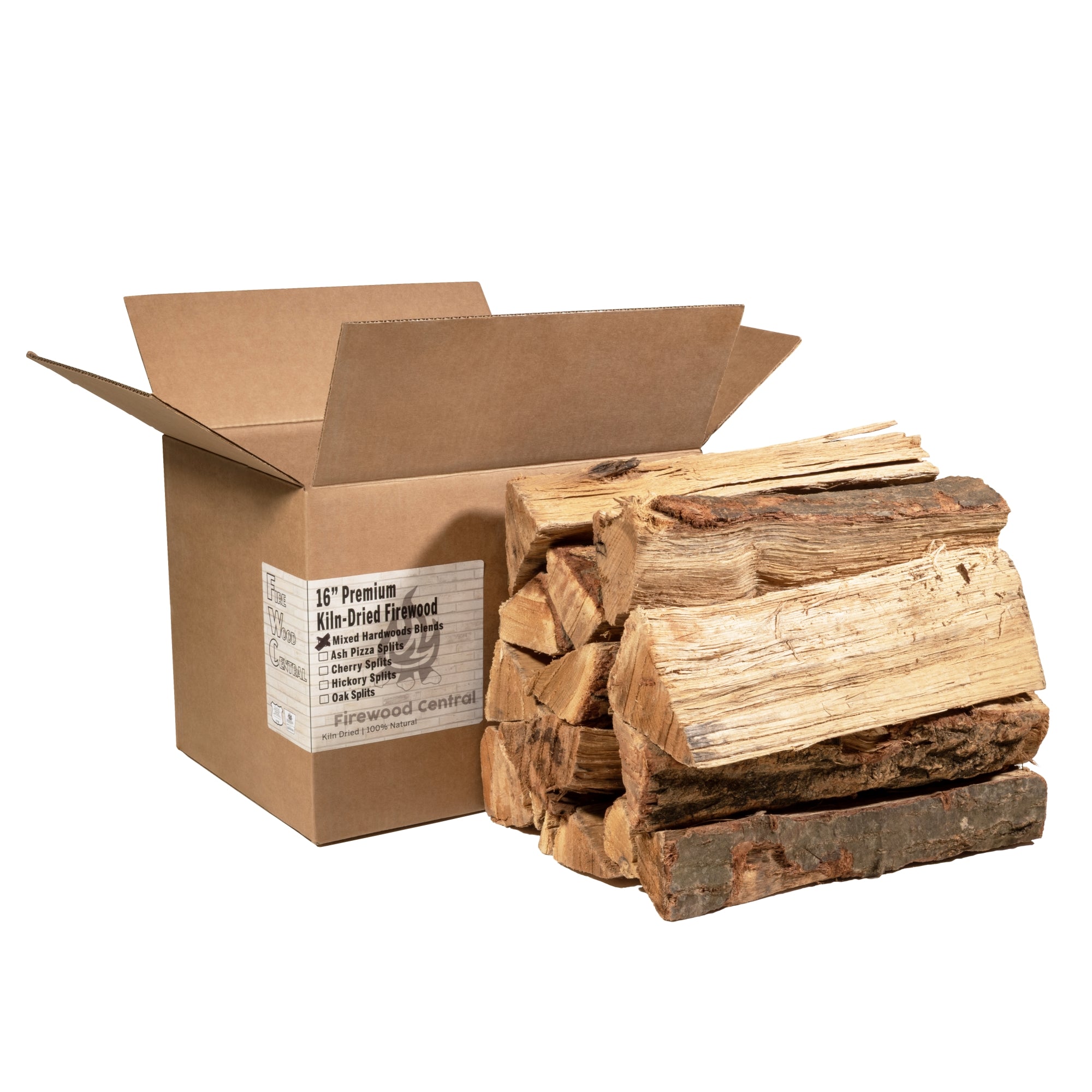 Firewood Central Kiln-Dried PA Hardwood – 16” Splits (14–18 Pieces) – High-Heat, Clean-Burning, Low Smoke for Fireplaces, Stoves & Campfires – Responsibly Sourced