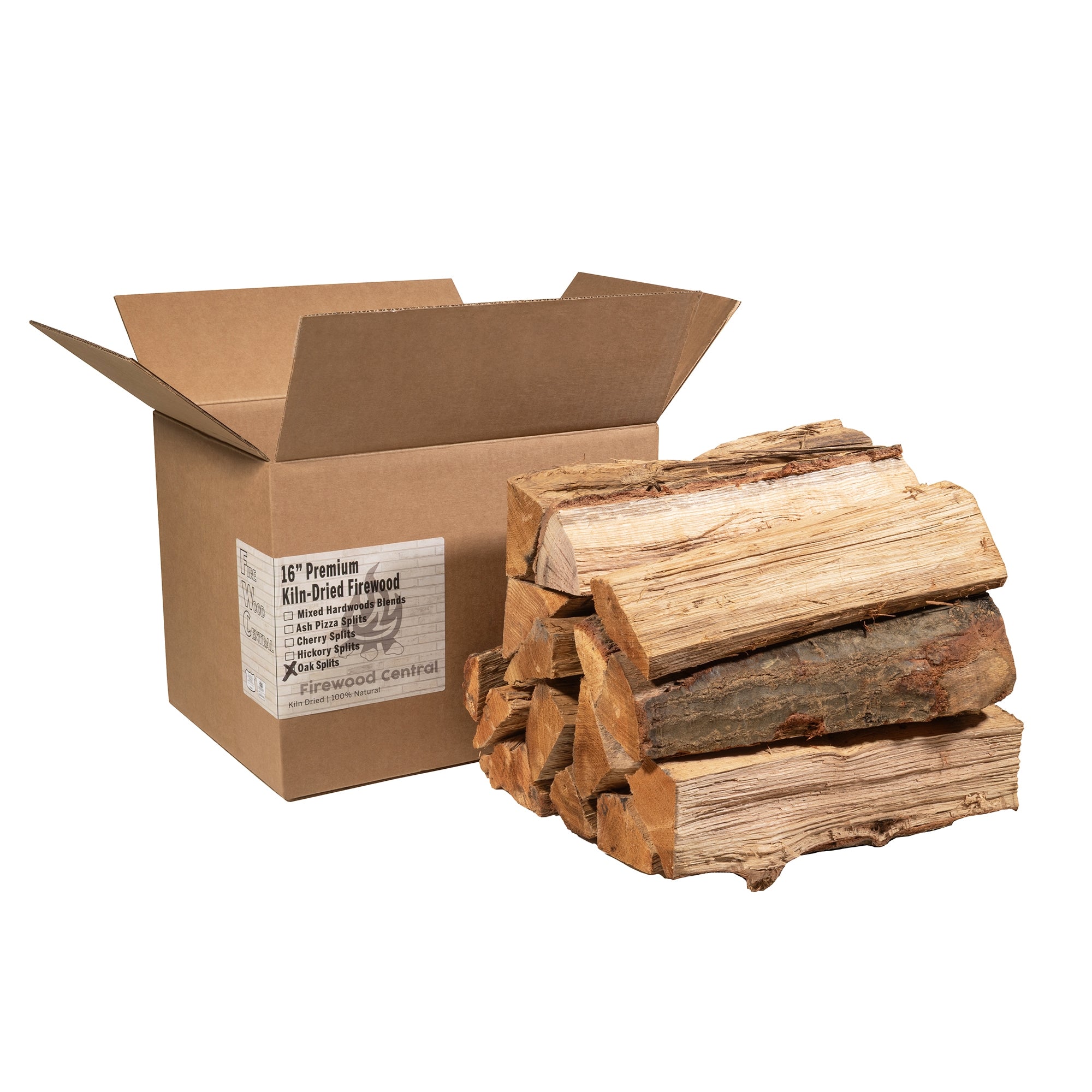 Firewood Central Kiln-Dried PA Hardwood – 16” Splits (14–18 Pieces) – High-Heat, Clean-Burning, Low Smoke for Fireplaces, Stoves & Campfires – Responsibly Sourced