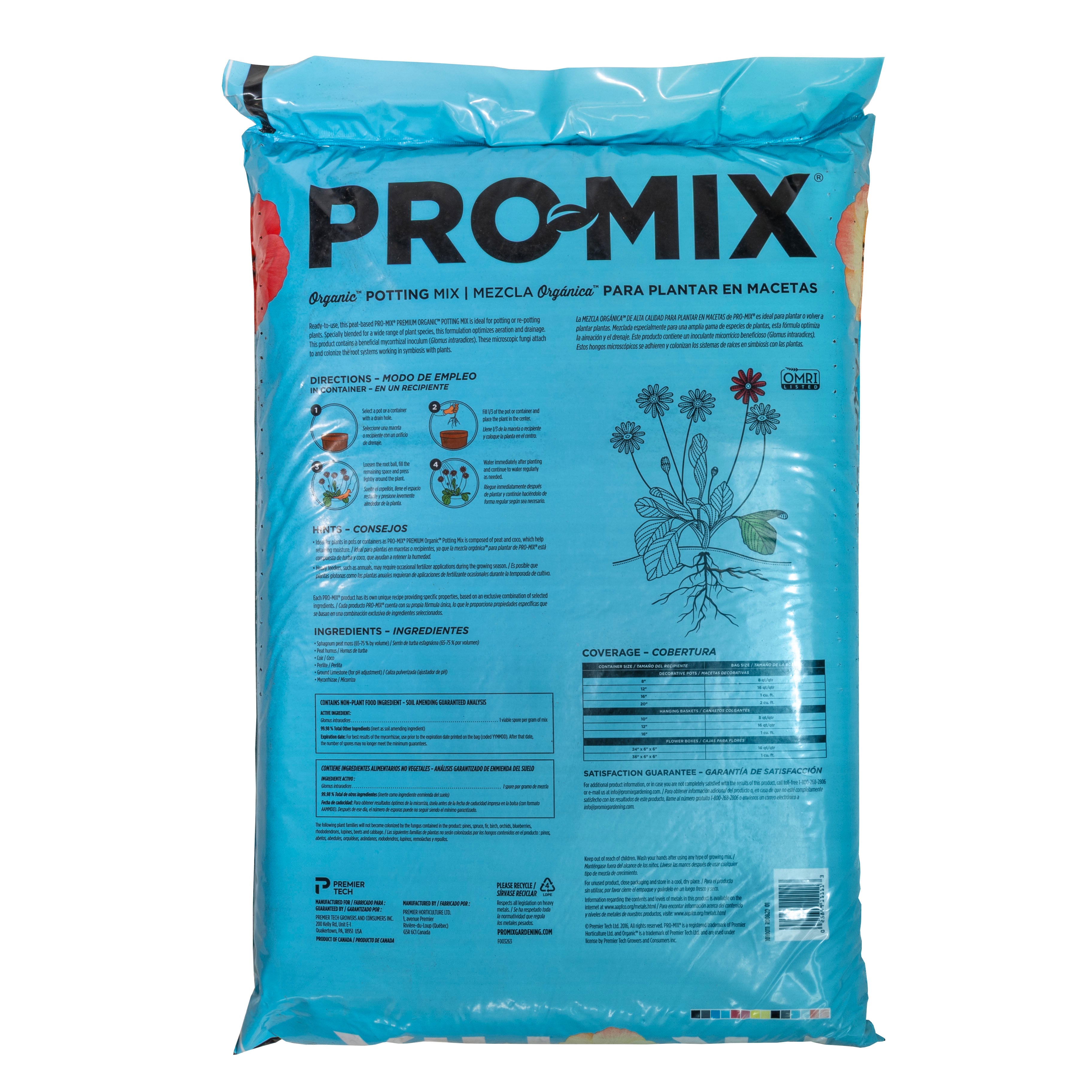 Premier Horticulture PRO-MIX Premium Organic Potting Mix, 1CF