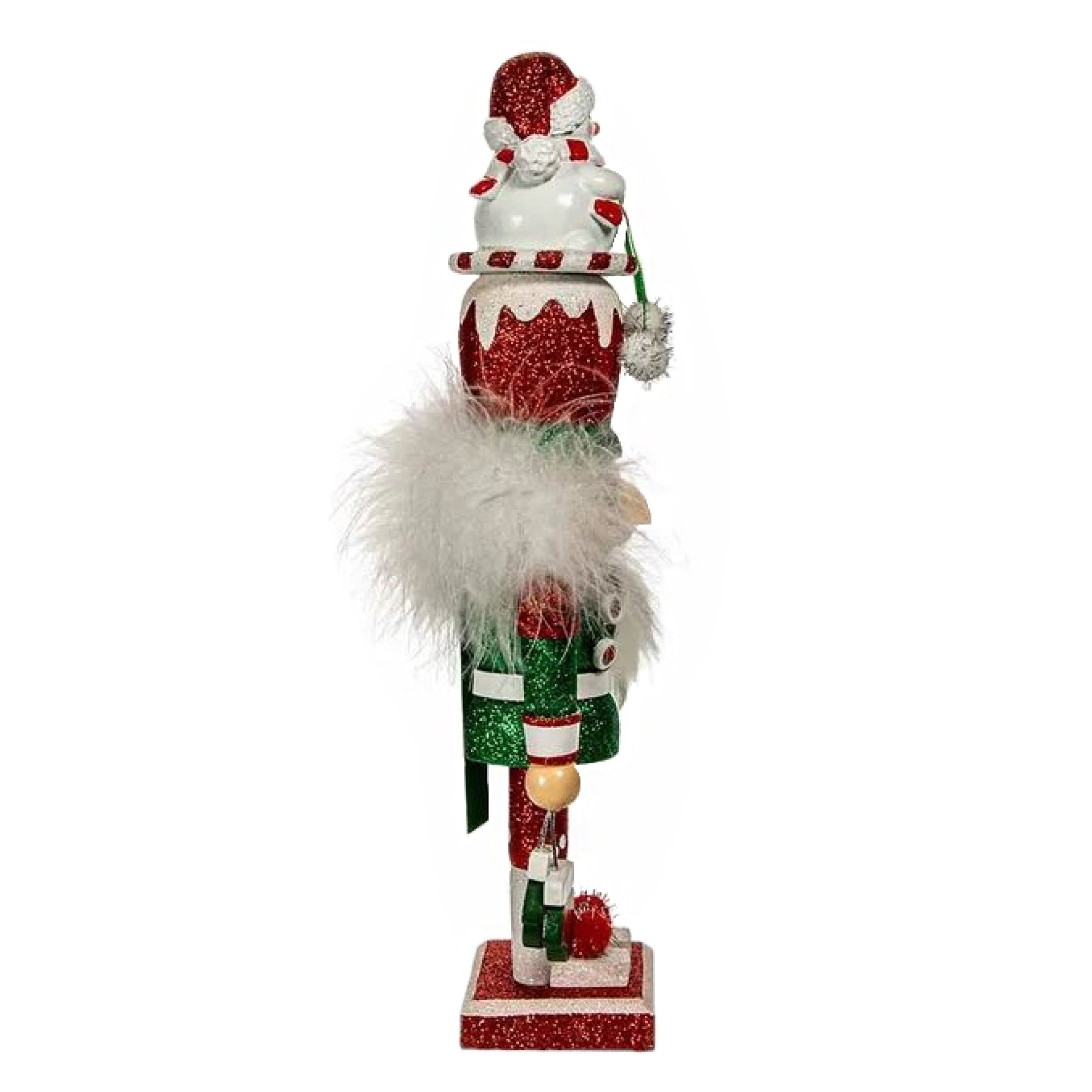 Kurt Adler Wooden Hollywood Nutcracker Collection, Red & Green Snowman Hat, 12"