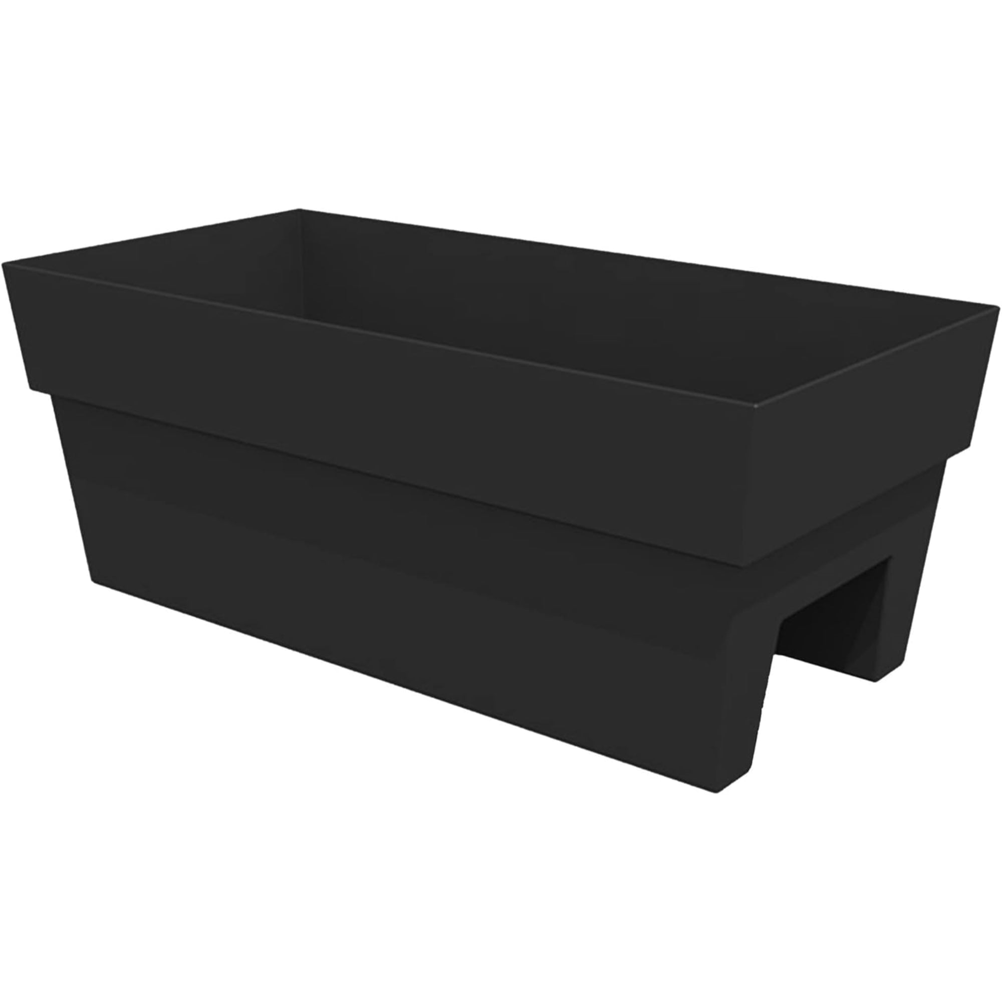 Bloem Indoor/Outdoor Recycled Plastic Finley Deck Rail Rectangle Planter Box, Fits Rail Sizes 3"-6", 7.5 Gallon Capacity
