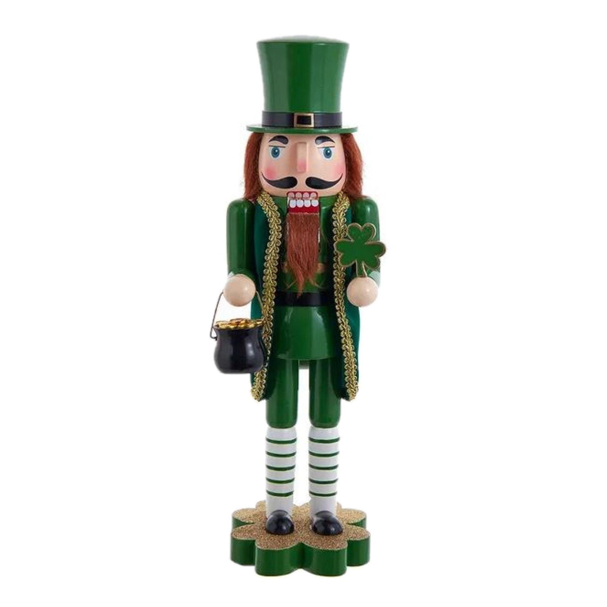 Kurt Adler Wooden Nutcracker, Leprechaun Soldier, 14in