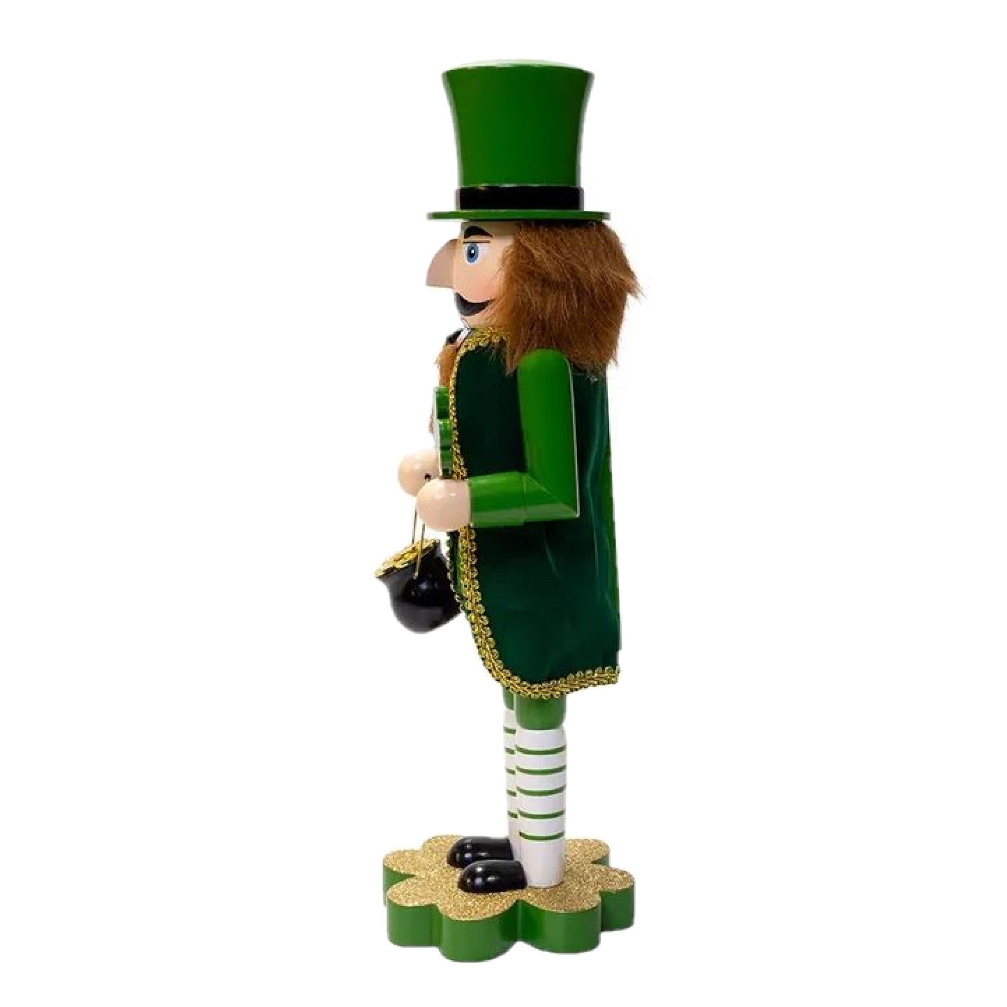 Kurt Adler Wooden Nutcracker, Leprechaun Soldier, 14in