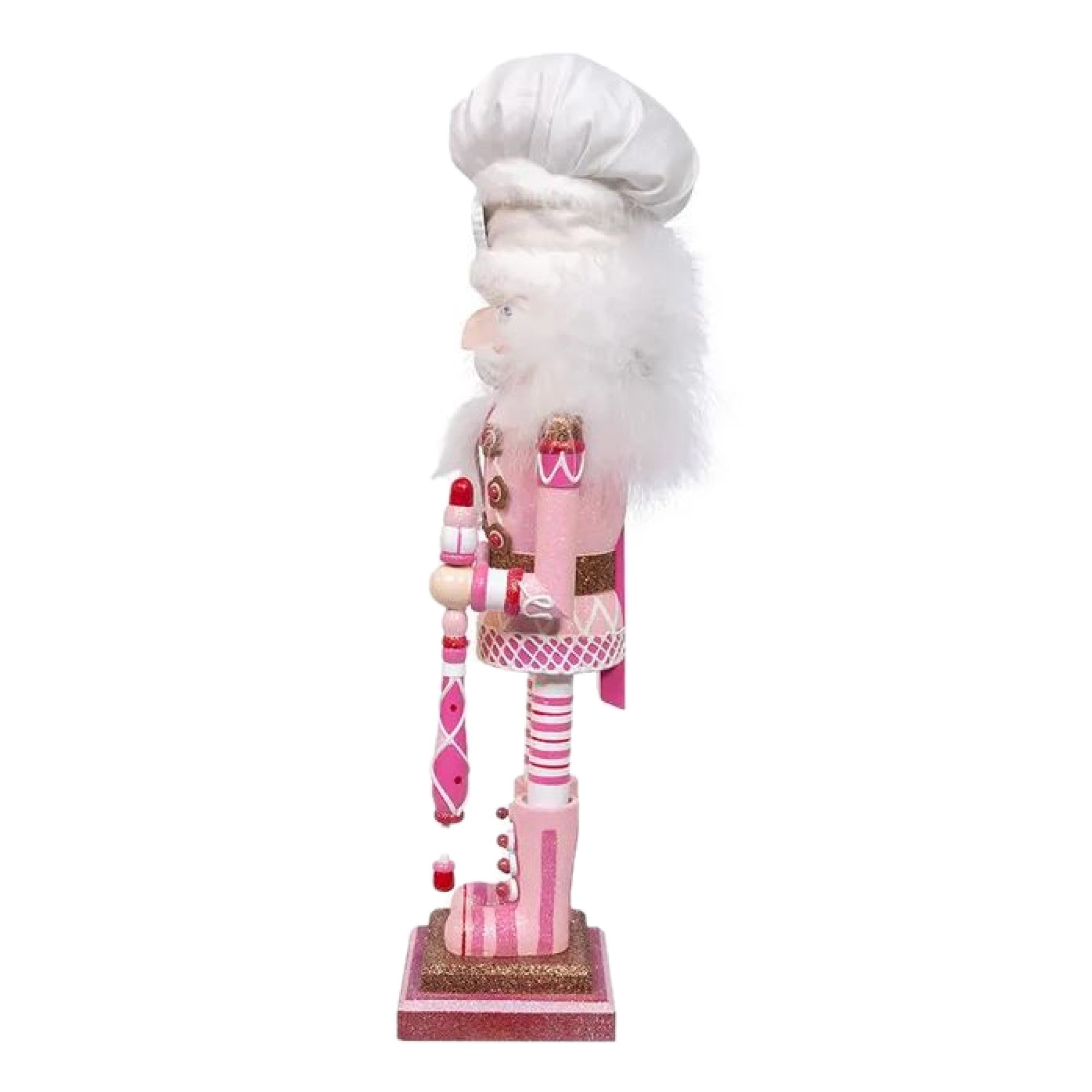 Kurt Adler Wooden Hollywood Nutcracker, Pink Gingerbread Baker, 16in