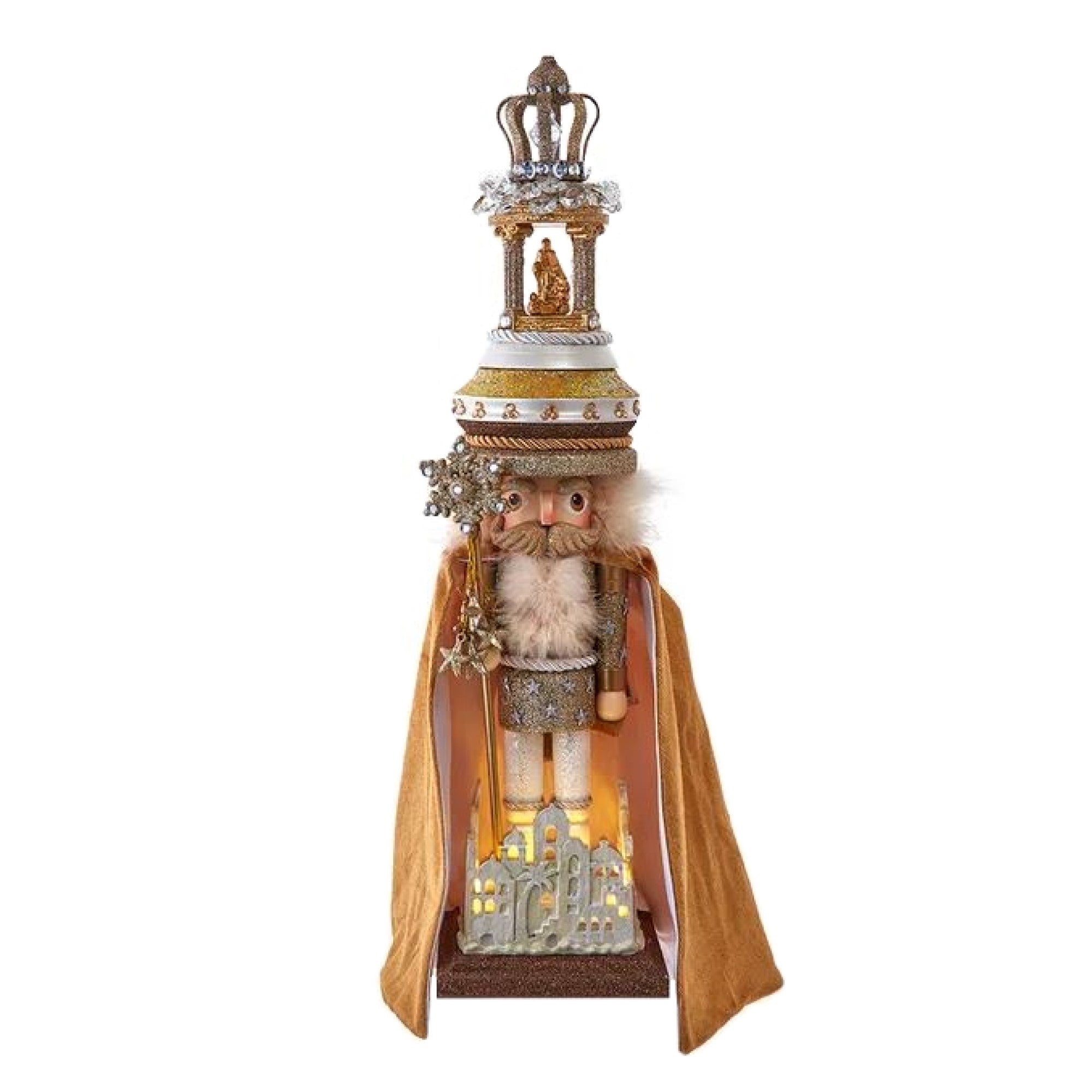 Kurt Adler Wooden Hollywood Nutcracker, Lighted O Holy Night, 19.5in