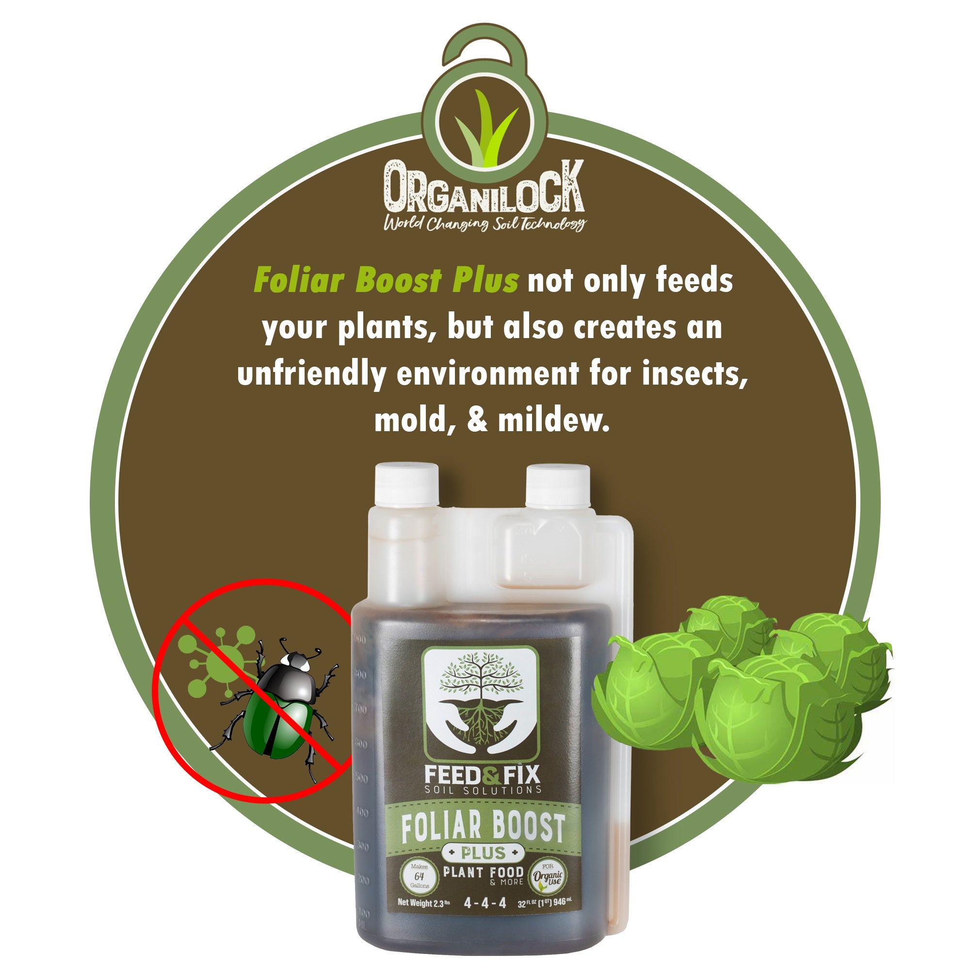 OrganiLock Foliar Organic Boost Plus Liquid Plant Food/Fertilizer Concentrate