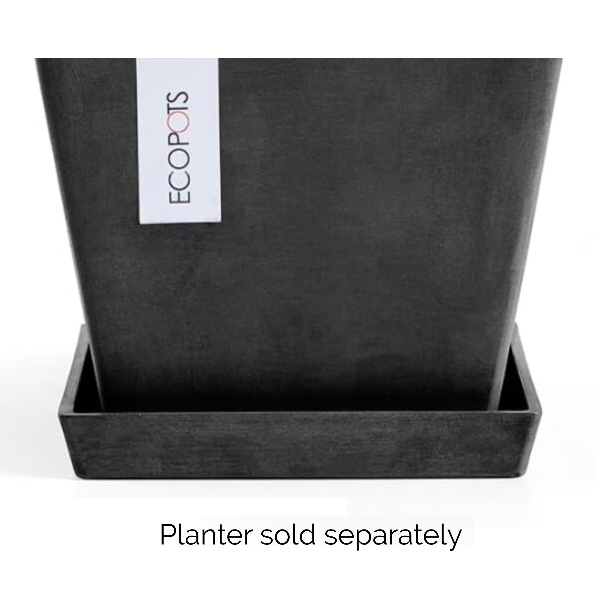Ecopots Square Plastic Modern In/Outdoor Planter Flower Pot Saucer