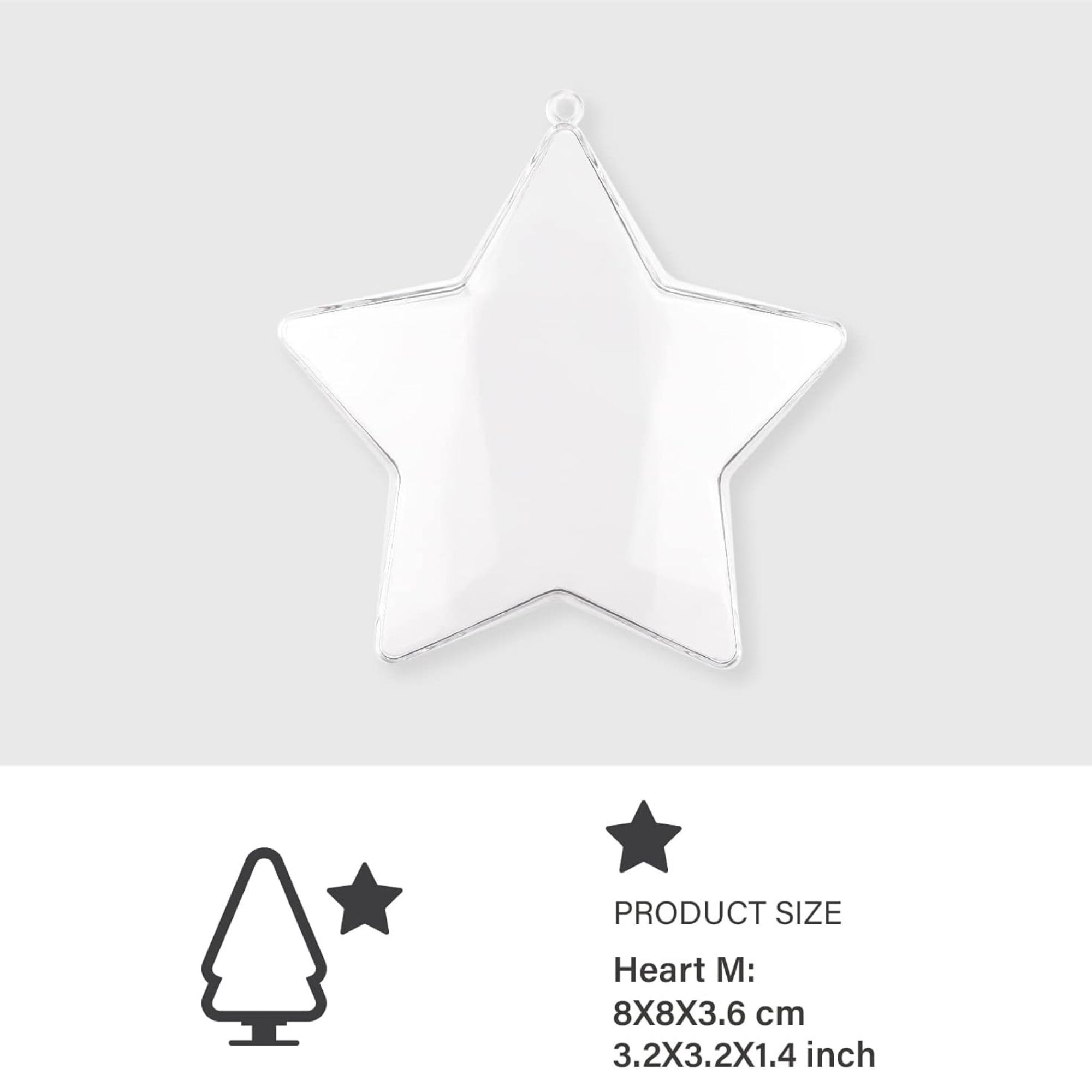 Tree Nest Bauble Plastic Star Hanging Christmas Tree Ornament, Clear