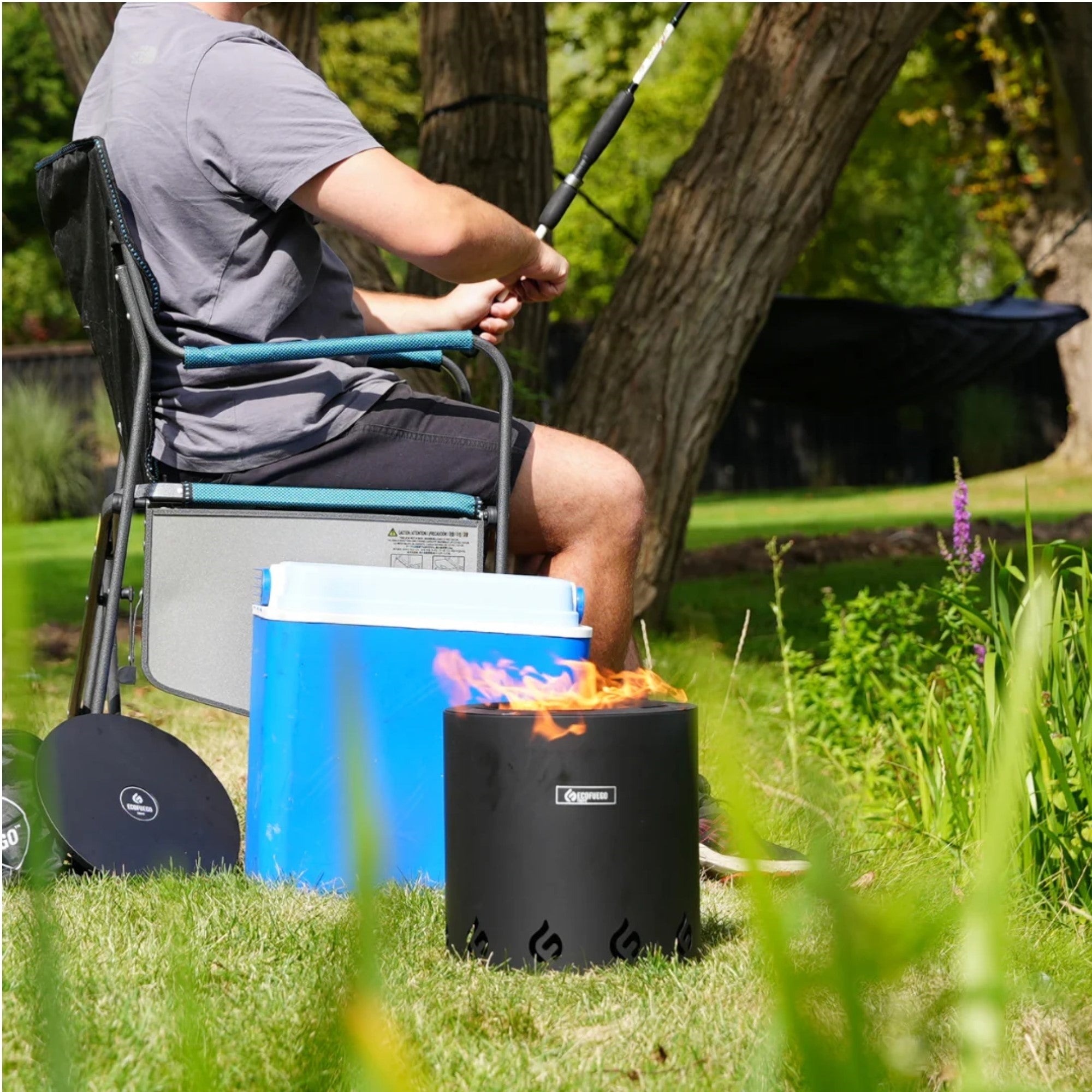 El Campo Portable Wax-Burning Fire Pit – Clean-Burning, No-Wood Fuel with 8-Hour Wax Refill – Compact and Durable for Camping, Travel, and Outdoor Use
