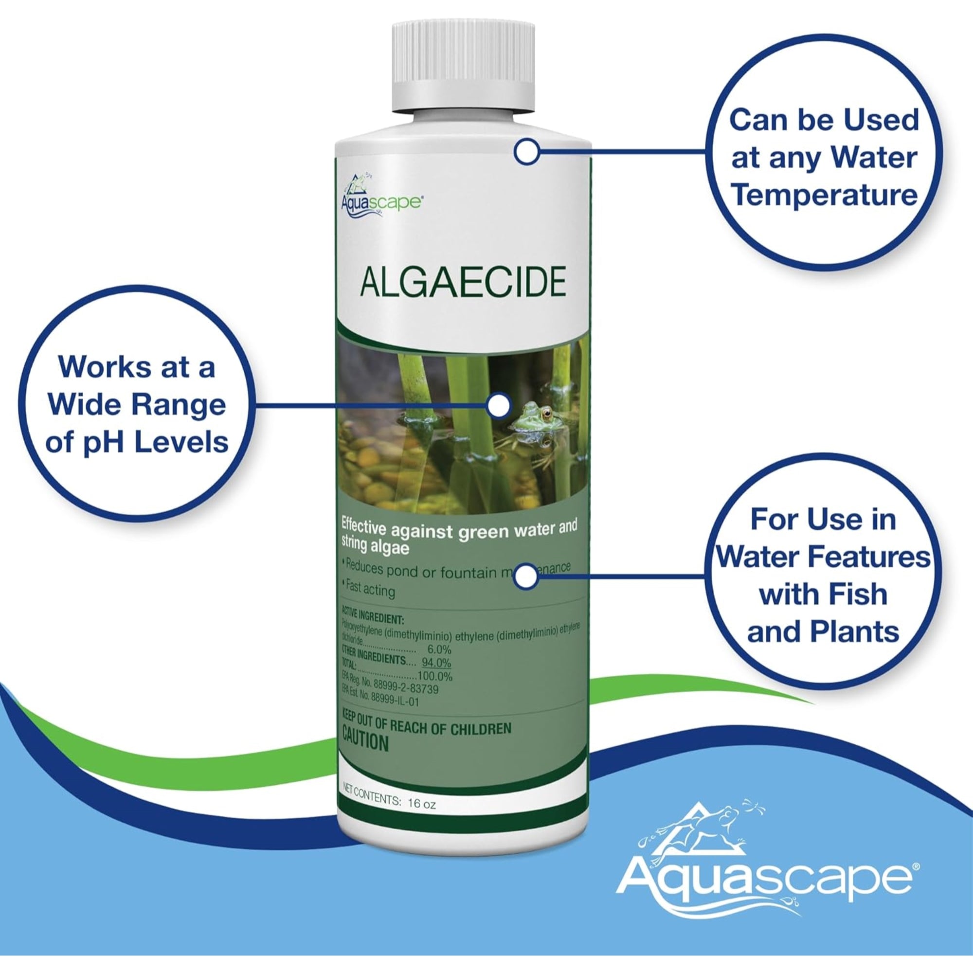 Aquascape Algaecide for Ponds, Waterfalls, and Water Features, 16 oz