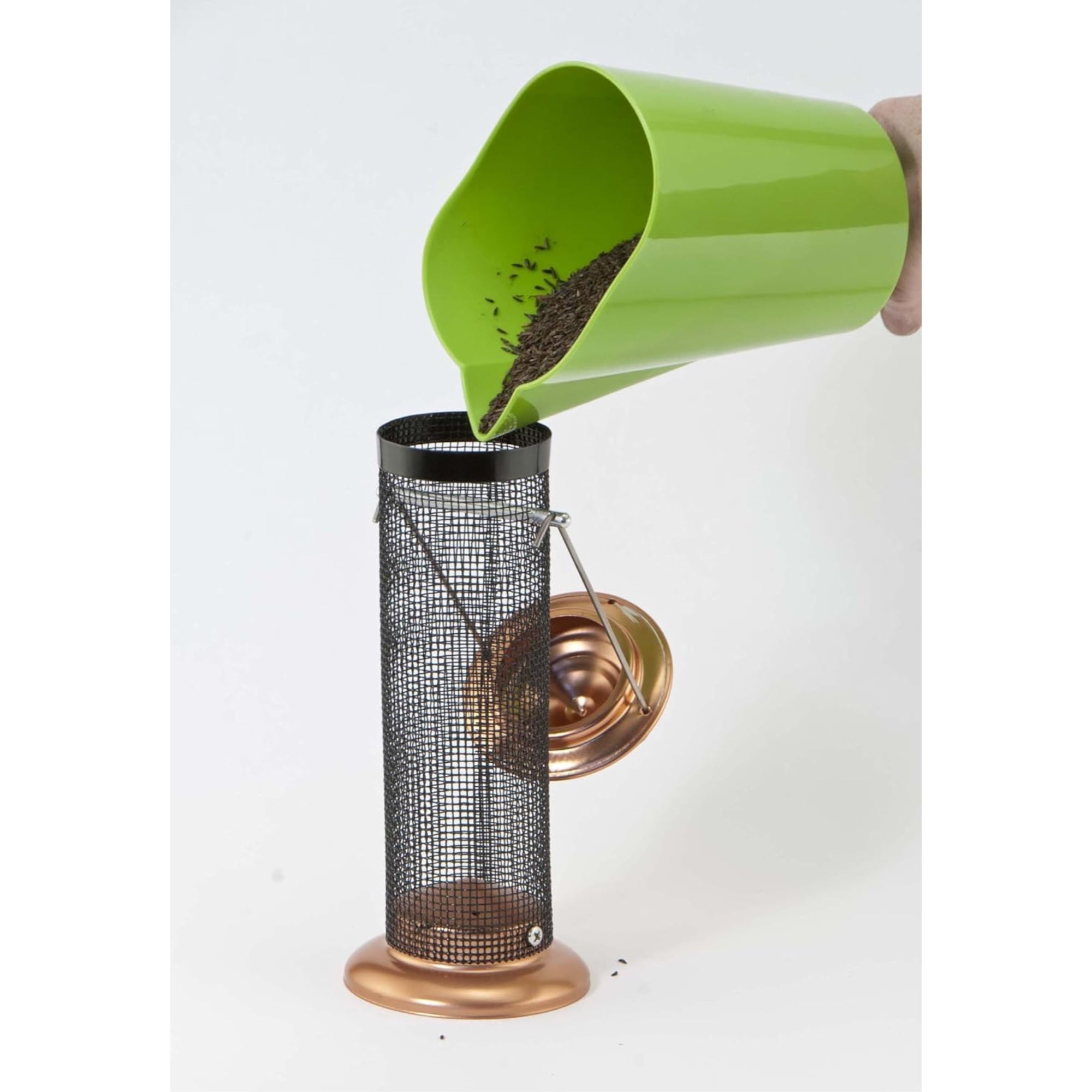 Woodlink Coppertop Copper Mini Tube Wild Bird Screen Feeder, 1.5lb Seed Capacity