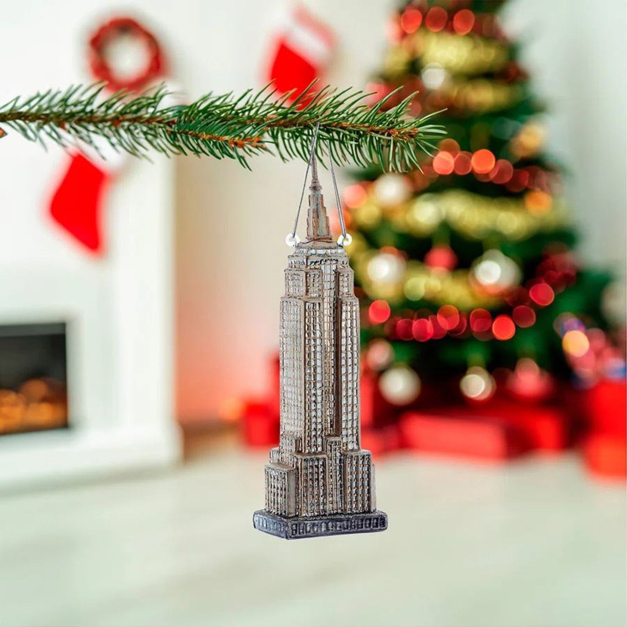 Kurt Adler Noble Gems Glass Ornament for Christmas Tree, Empire State Building