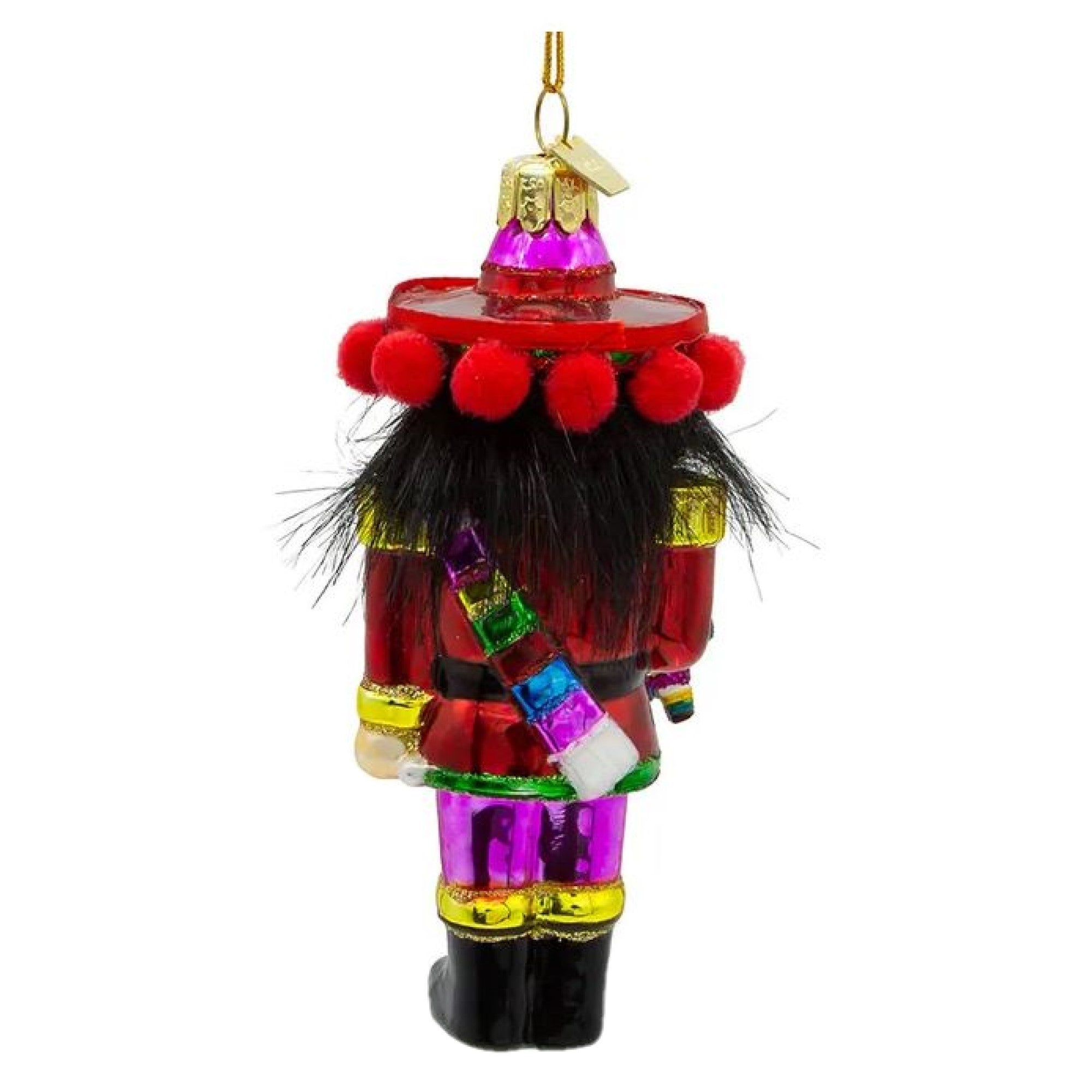 Kurt Adler Noble Gems Glass Ornament for Christmas Tree, Mexican Nutcracker