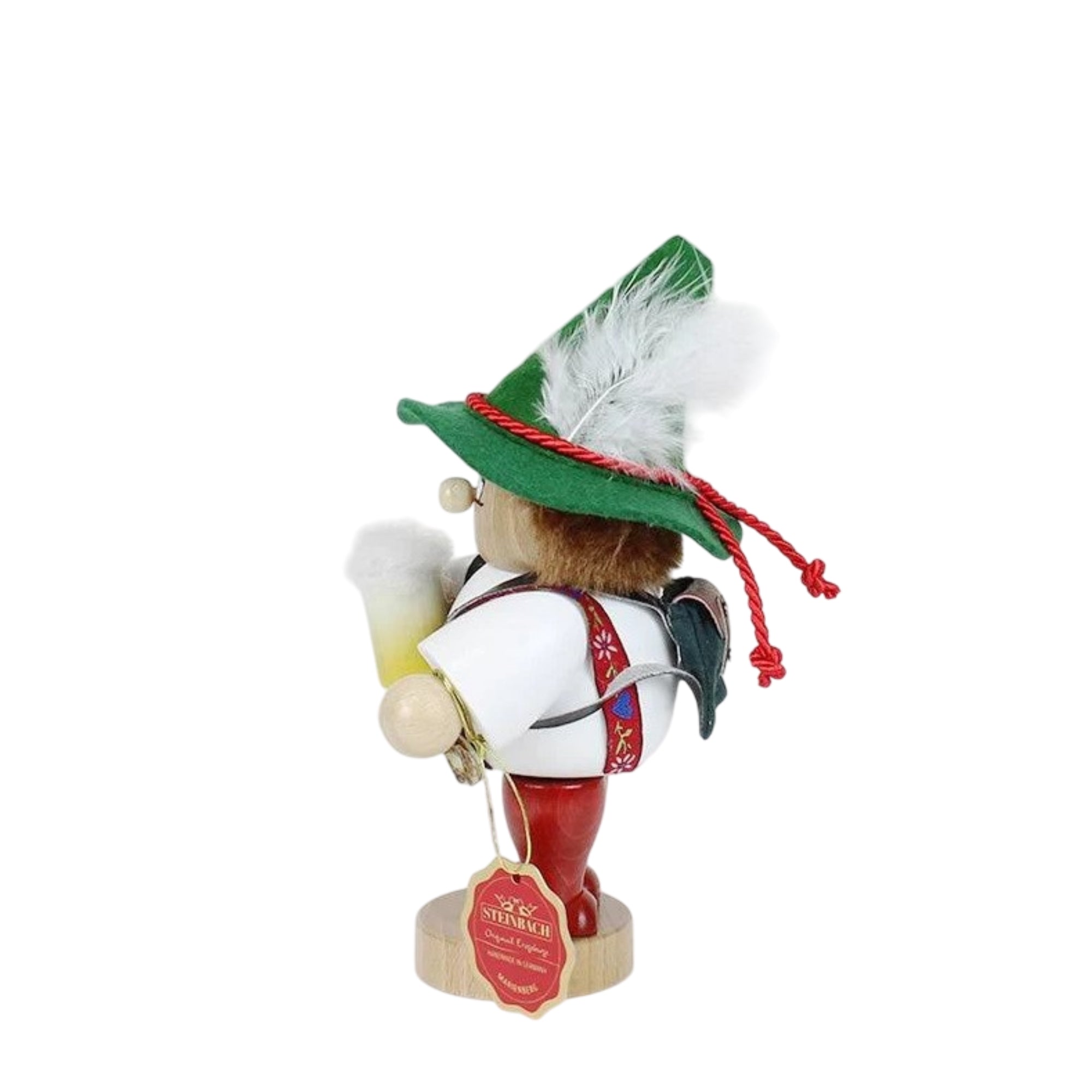 Steinbach Wooden Mini Smoker Nutcracker, Bavarian Hiker, 10in