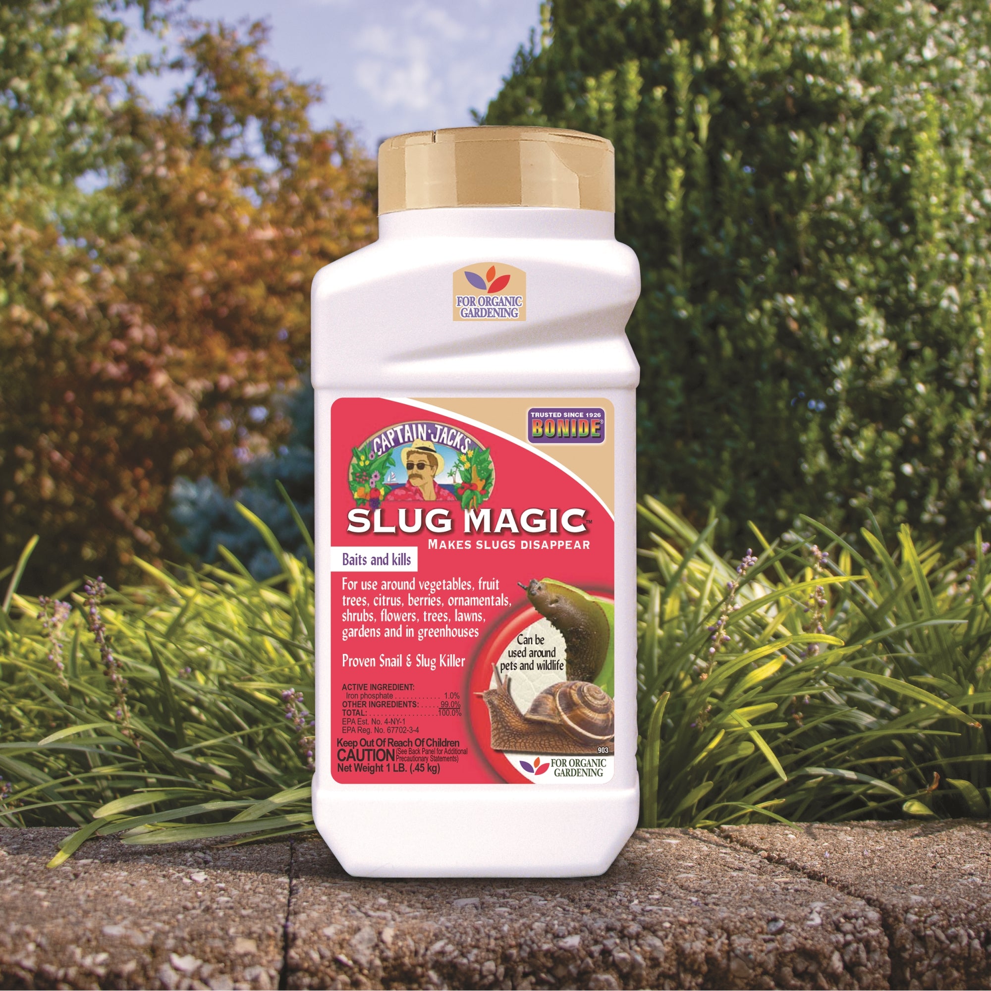 Bonide Captain Jack's Slug Magic, Baits and Kills Slugs, for Organic Gardening, Granular Application