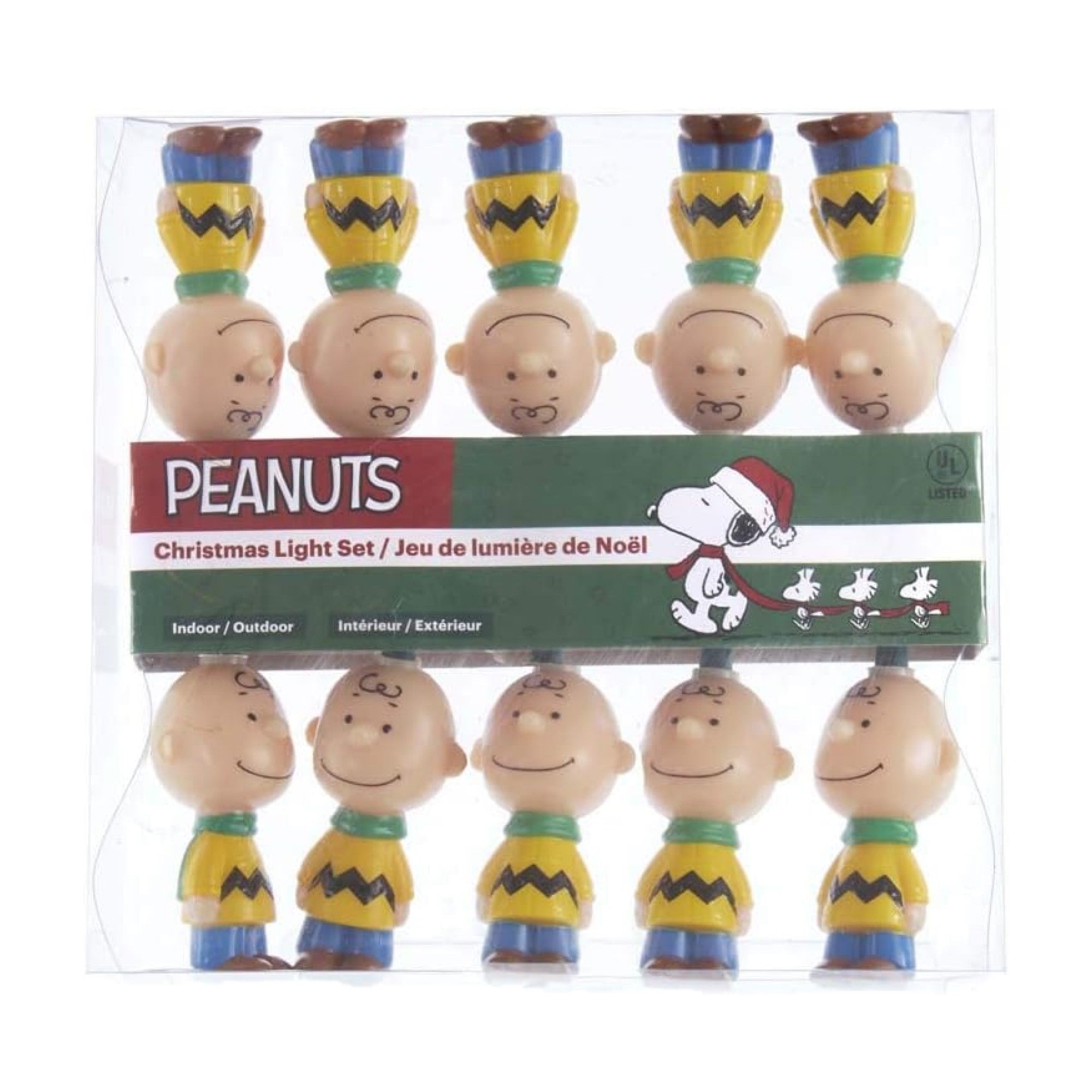 Kurt Adler Indoor/Outdoor UL 10-Light Charlie Brown Light Set, 9ft
