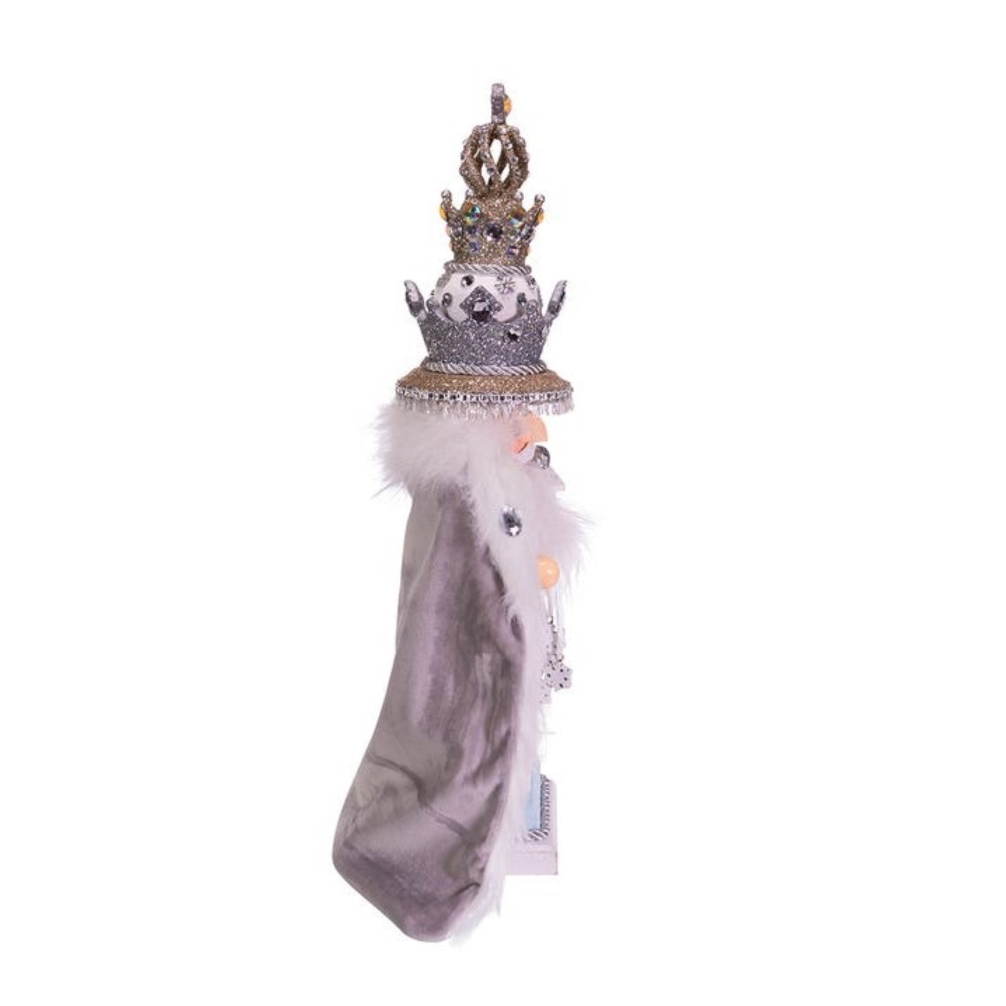 Kurt Adler Hollywood Wooden Nutcracker Collection, White Fur King 18"