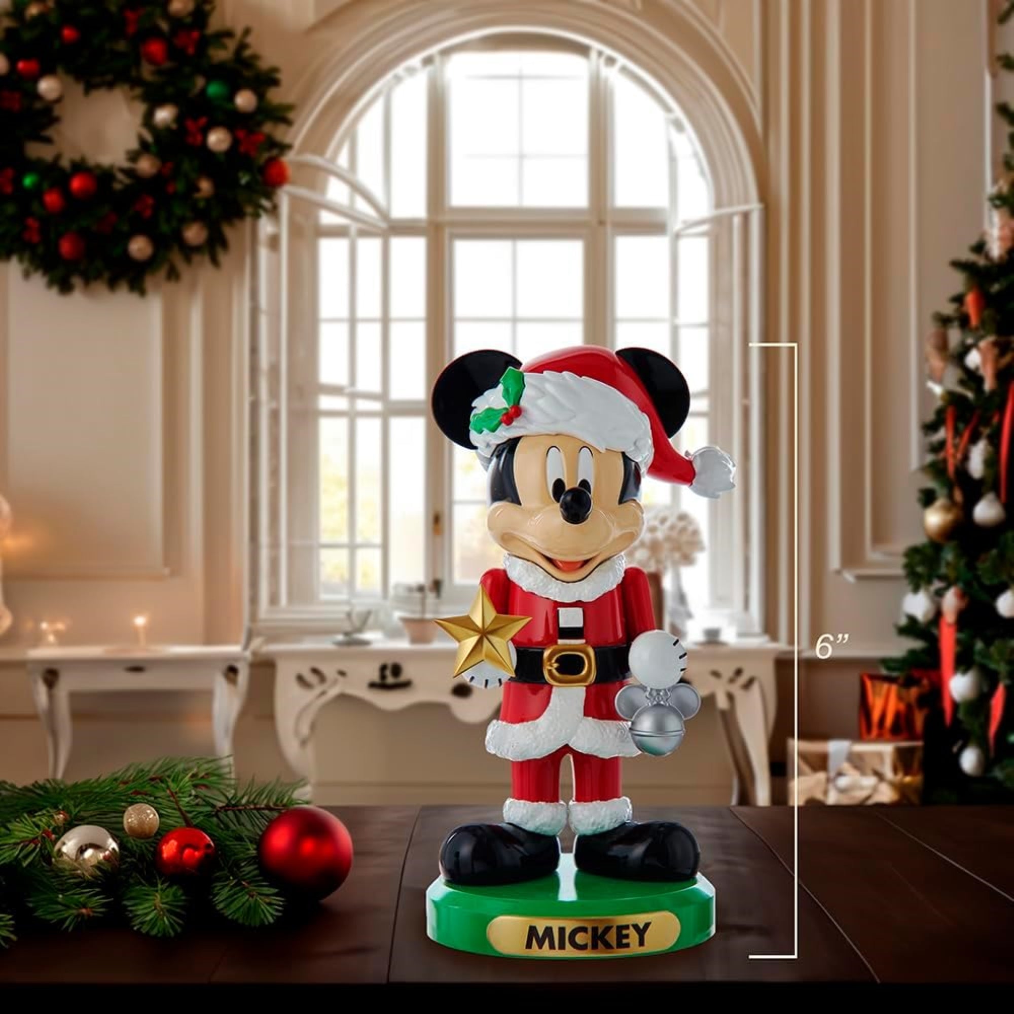 Kurt Adler Disney Mickey Mouse with Ornament and Star Christmas Nutcracker, 6"