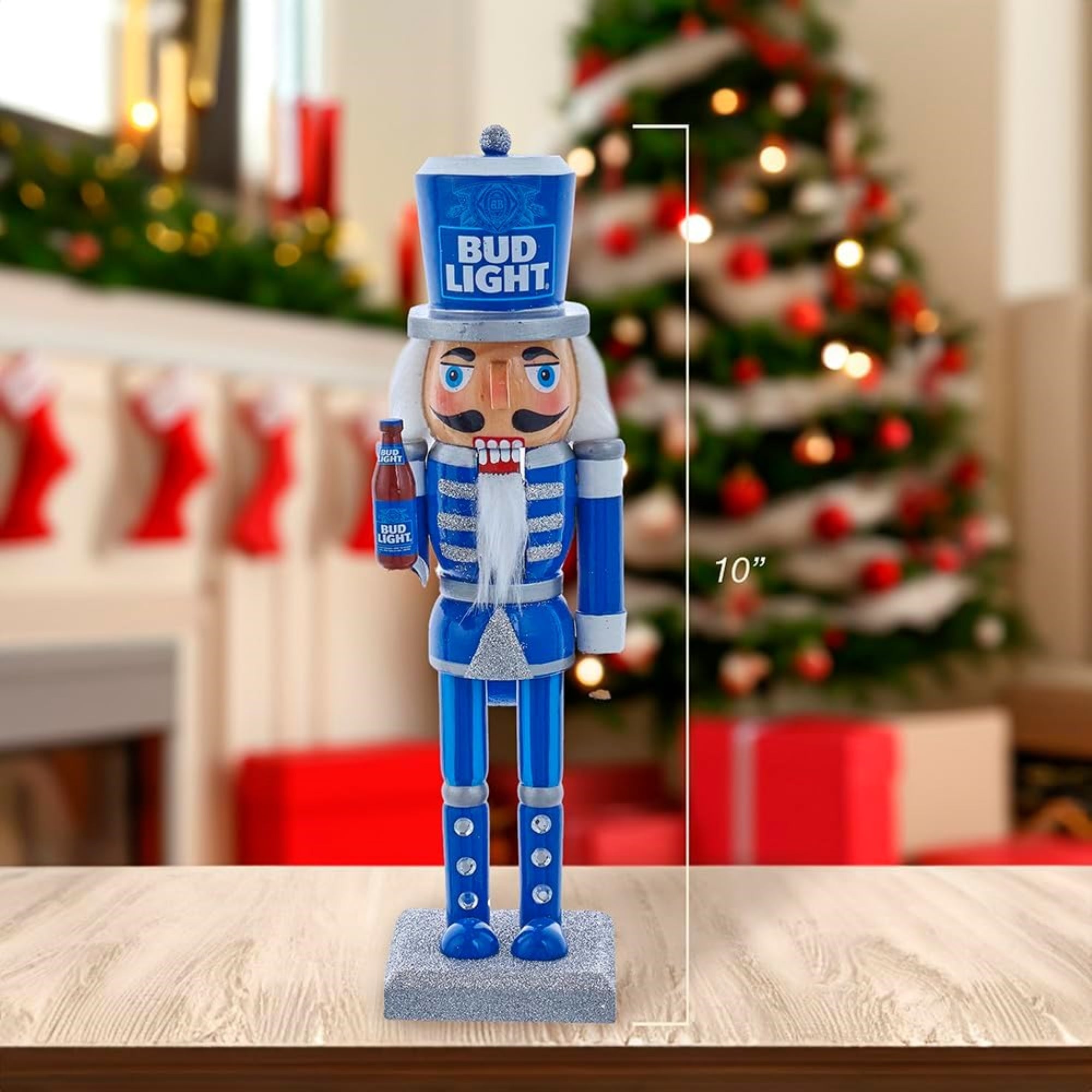 Kurt Adler Wooden Nutcrackers, Budweiser Bud Light, 10"