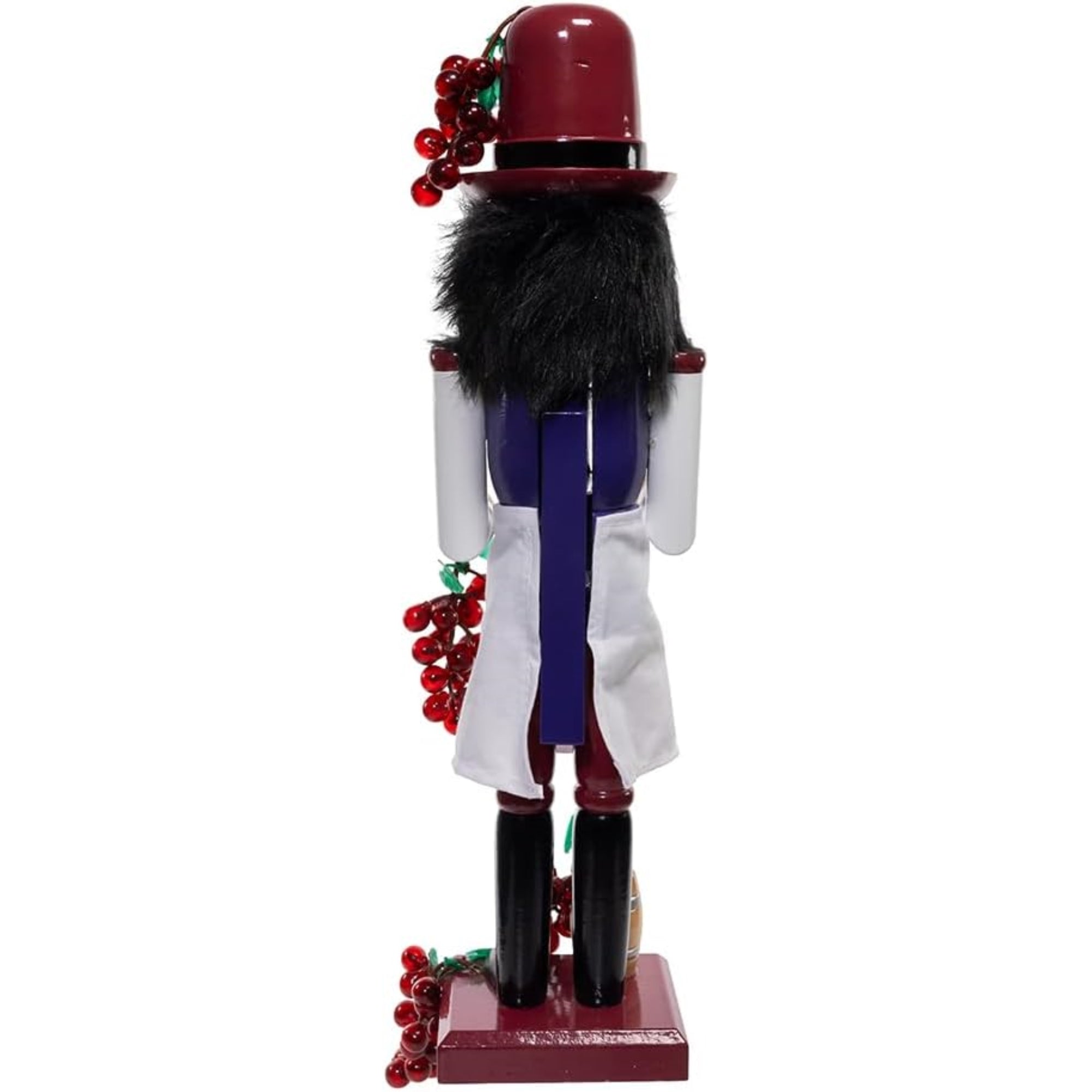 Kurt Adler Wooden Nutcrackers, Wine – Festive Holiday Decor with Grapes and Wine Glass Accents, 15in