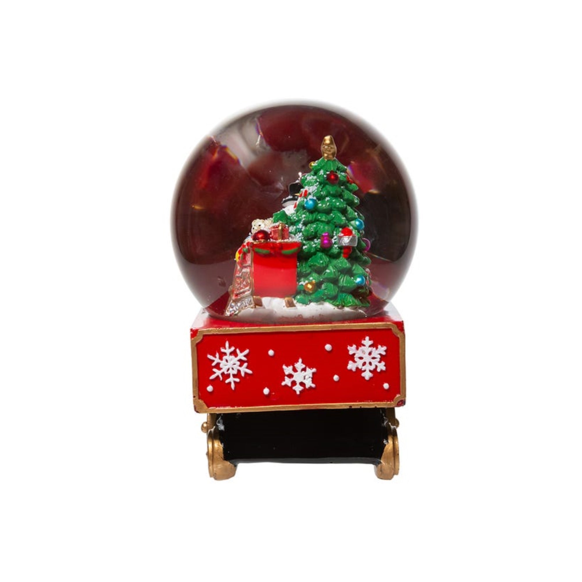 Kurt Adler Wind- Up Musical Santa Driving Train "We Wish You A Merry Christmas" Water Globe