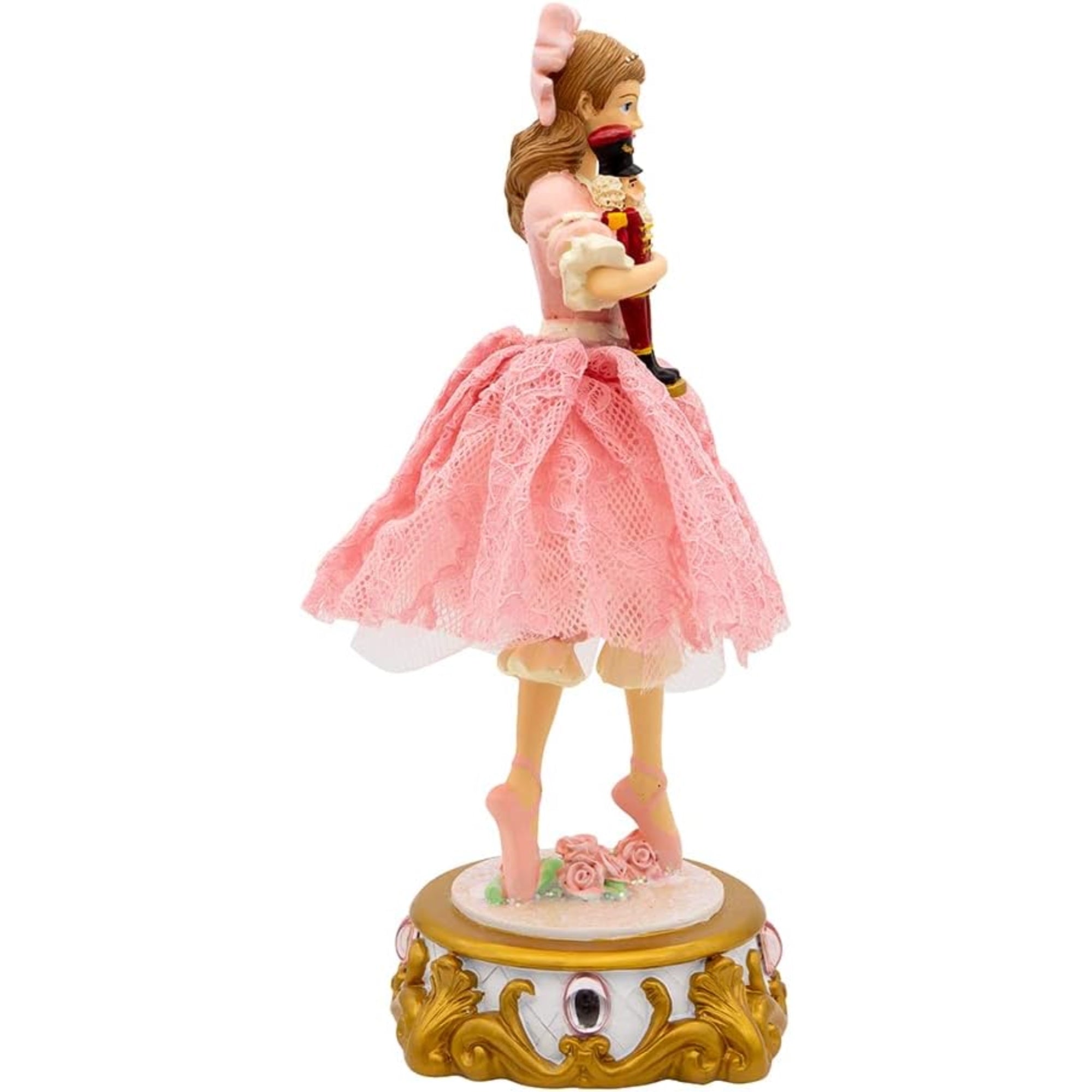 Kurt Adler Wind-Up Musical Tabletop Decor, Clara Ballet Nutcracker Suite, 11.25"