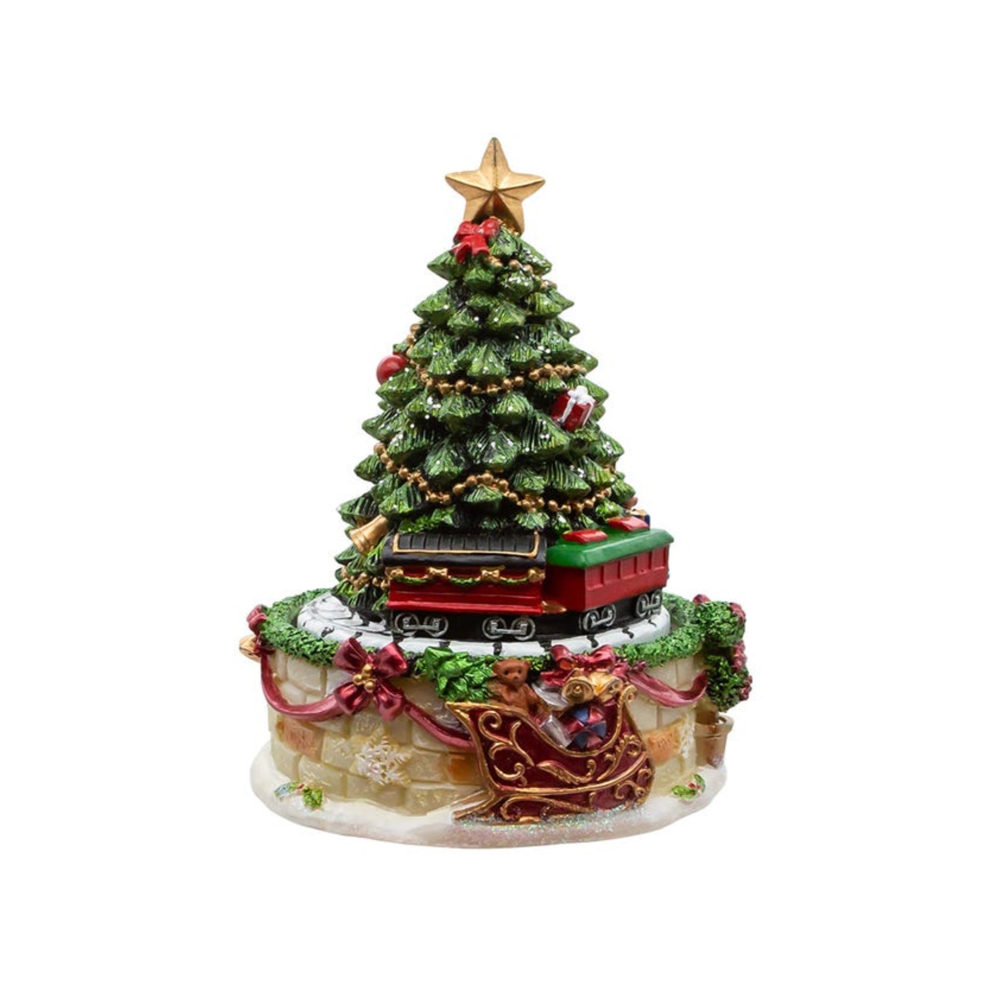 Kurt Adler Christmas Tree Wind-Up Revolving "O Christmas Tree" Music Box, 6"
