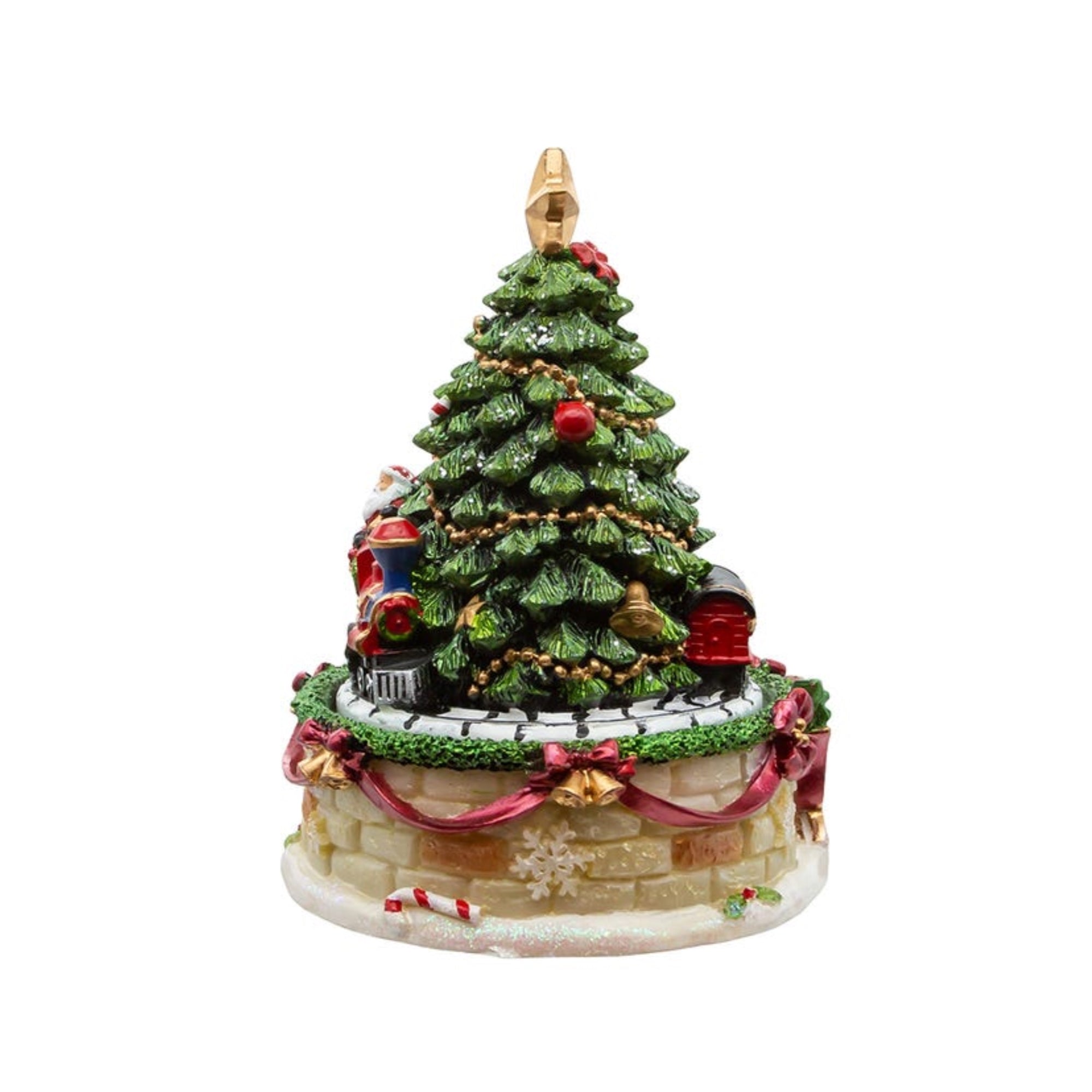 Kurt Adler Christmas Tree Wind-Up Revolving "O Christmas Tree" Music Box, 6"