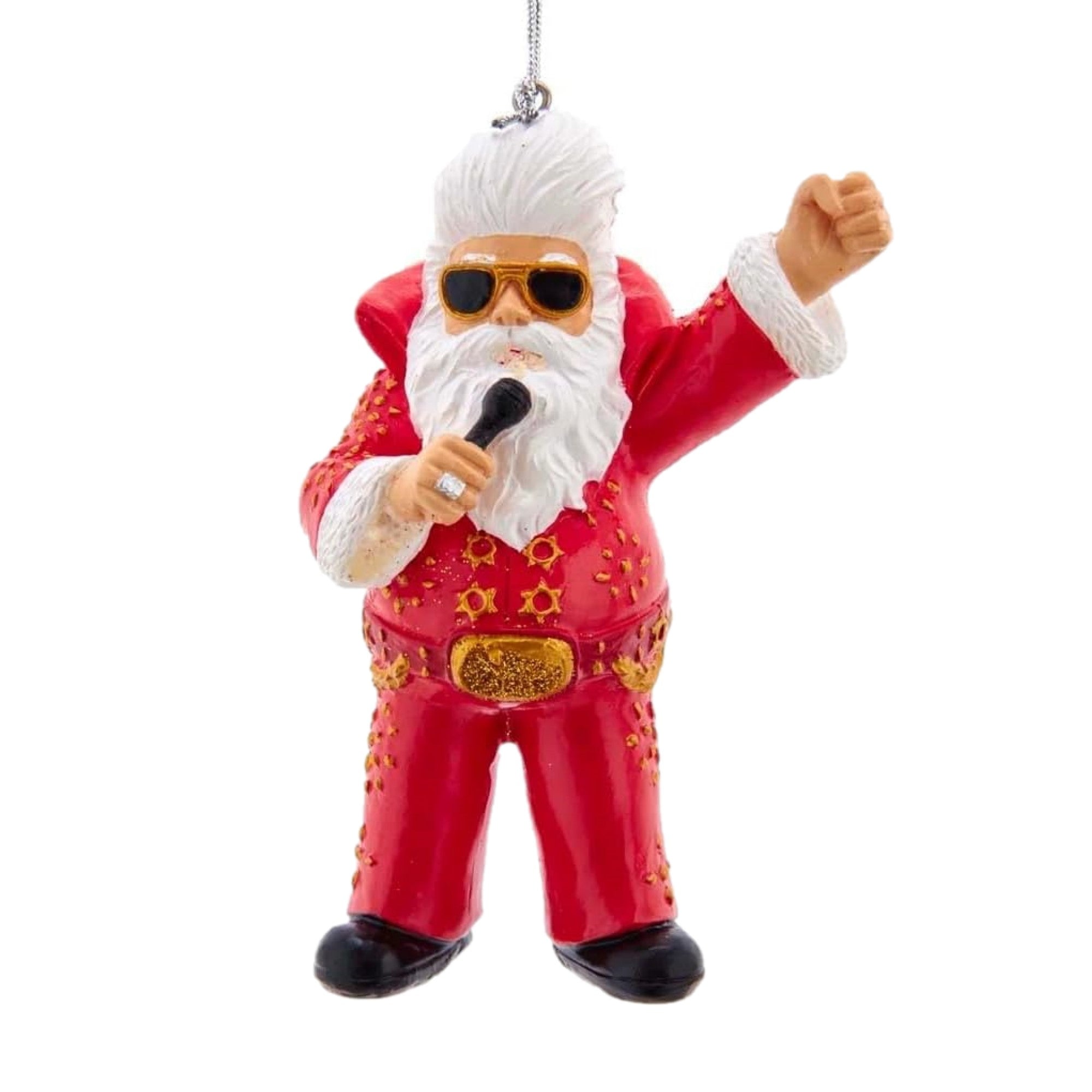 Kurt Adler Resin Ornament for Christmas Tree, Elvis Presley Santa