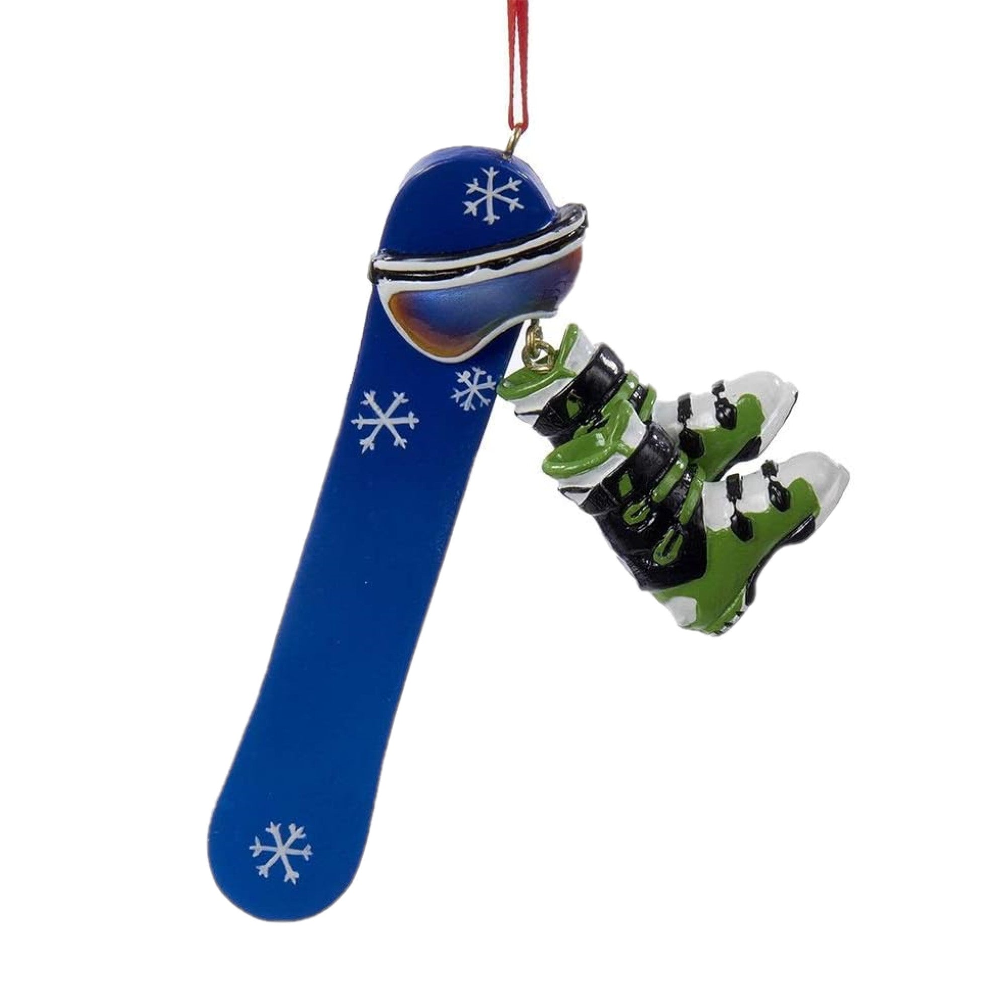Kurt Adler Resin Ornament for Christmas Tree, Snowboard