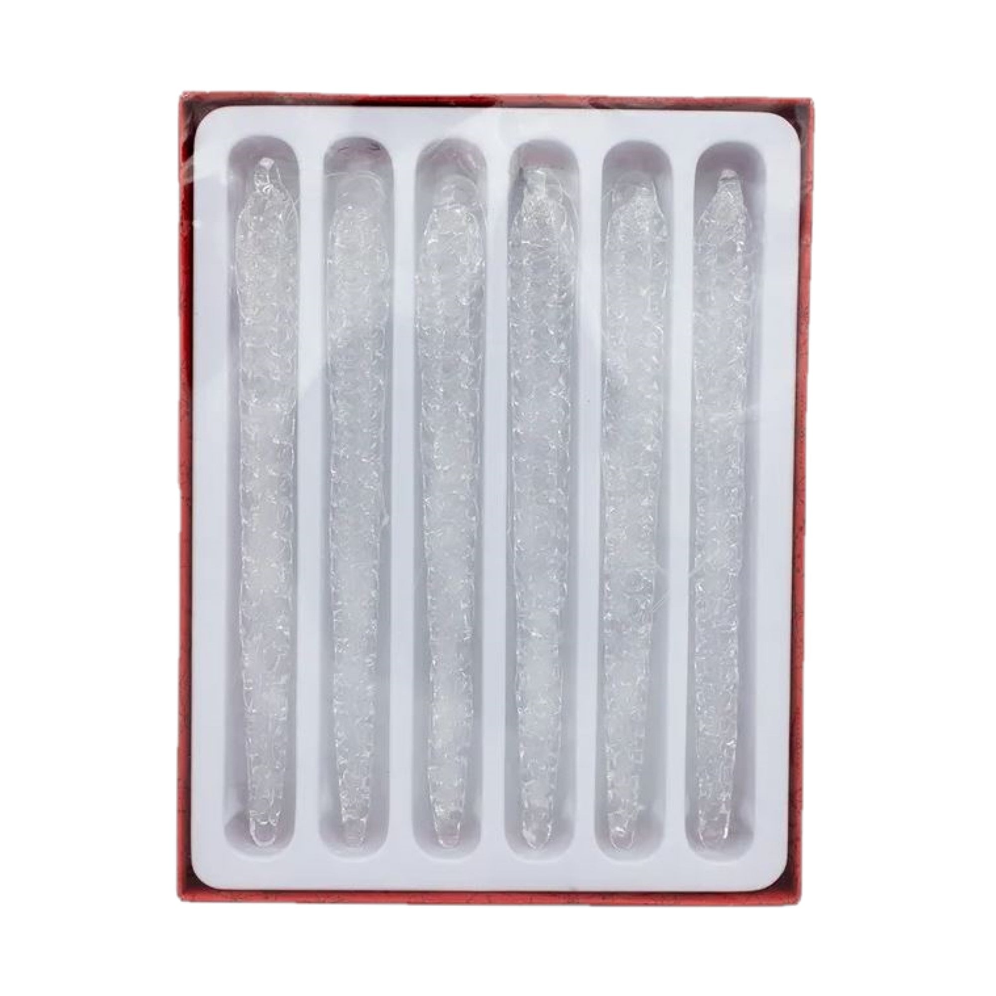Kurt Adler Glass Ornament for Christmas Tree, Icicles (Pack of 6)