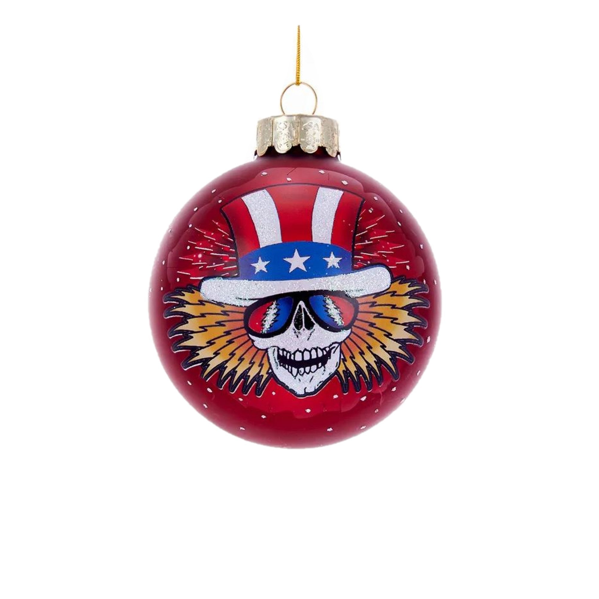Kurt Adler Glass Ball Ornament for Christmas Tree, Grateful Dead